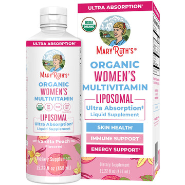 MaryRuth Organics USDA Organic Multivitamin for Women, Sugar Free Womens Multivitamin, Liquid Vitamins for Women, Immune Support Supplement, Ashwagandha, Methylfolate, Vegan, Non-GMO, 15.22 Fl Oz MARYRUTH'S uk supplements