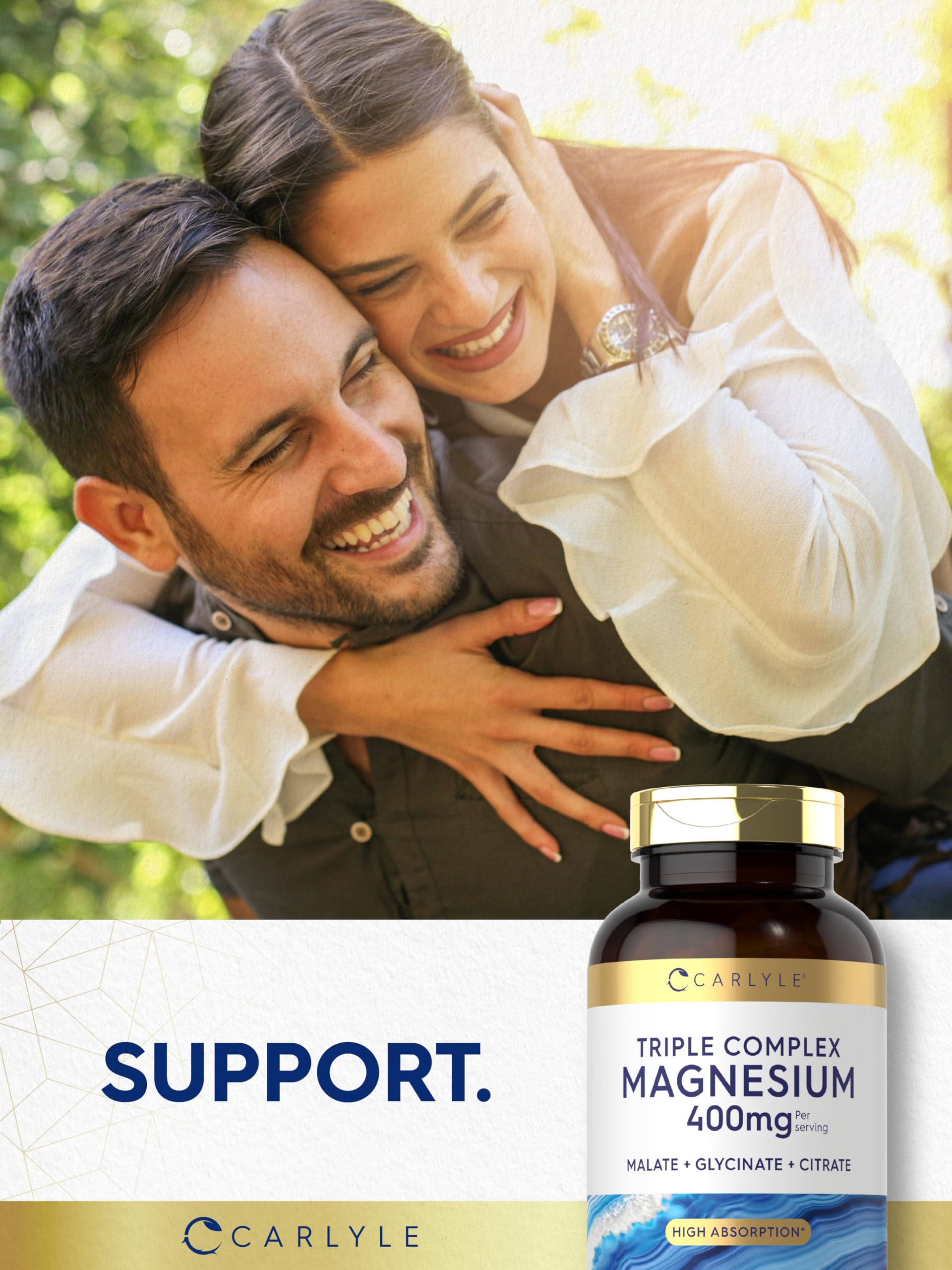 Carlyle Triple Magnesium Complex | 400 mg | 240 Capsules | Magnesium Malate, Glycinate & Citrate | Vegetarian, Non-GMO, and Gluten Free Supplement Carlyle uk supplements