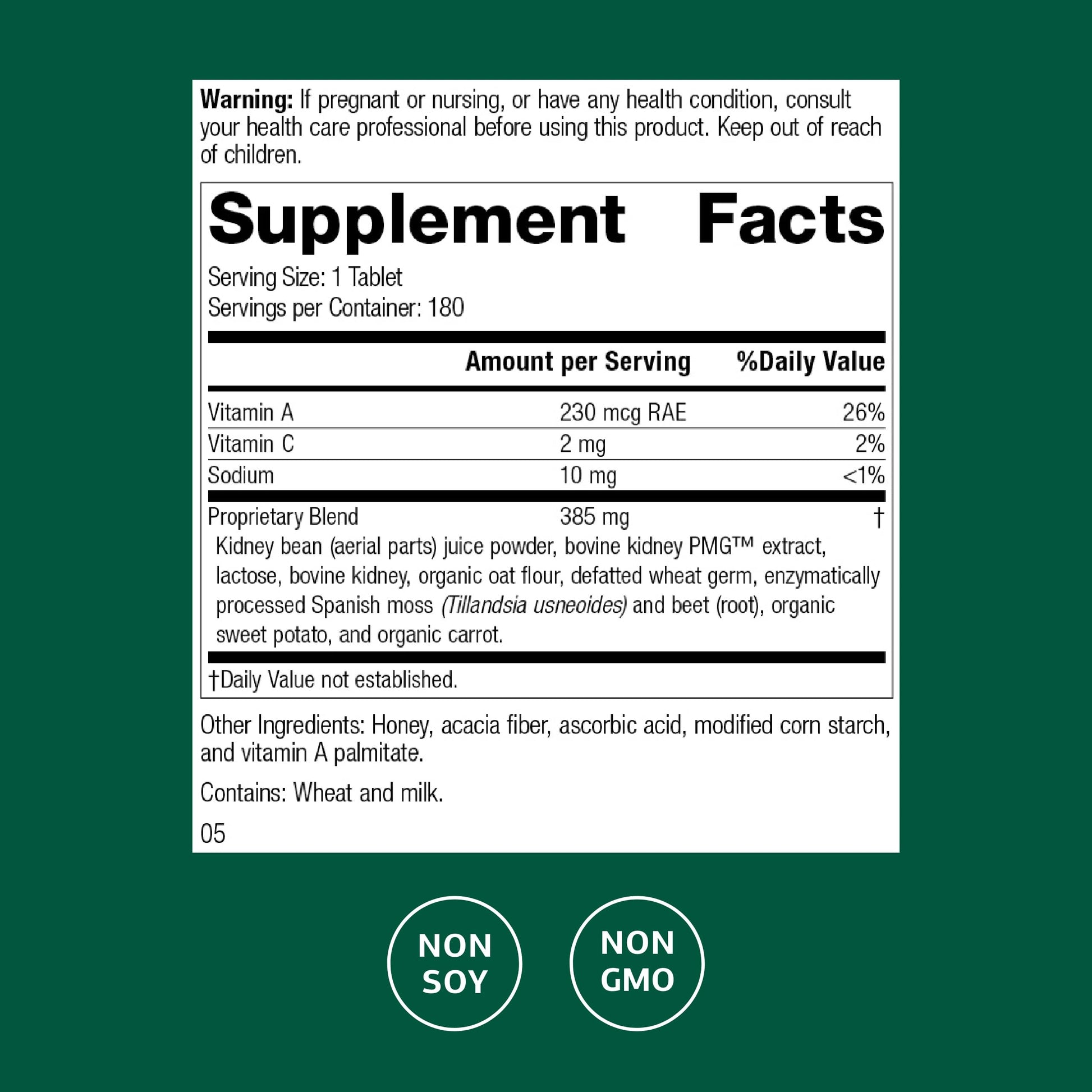 Standard Process Renafood - Supports Healthy Kidney Function & Antioxidant Activity - Contains Vitamins A - Non-Soy - 180 Tablets Standard Process Inc. uk supplements