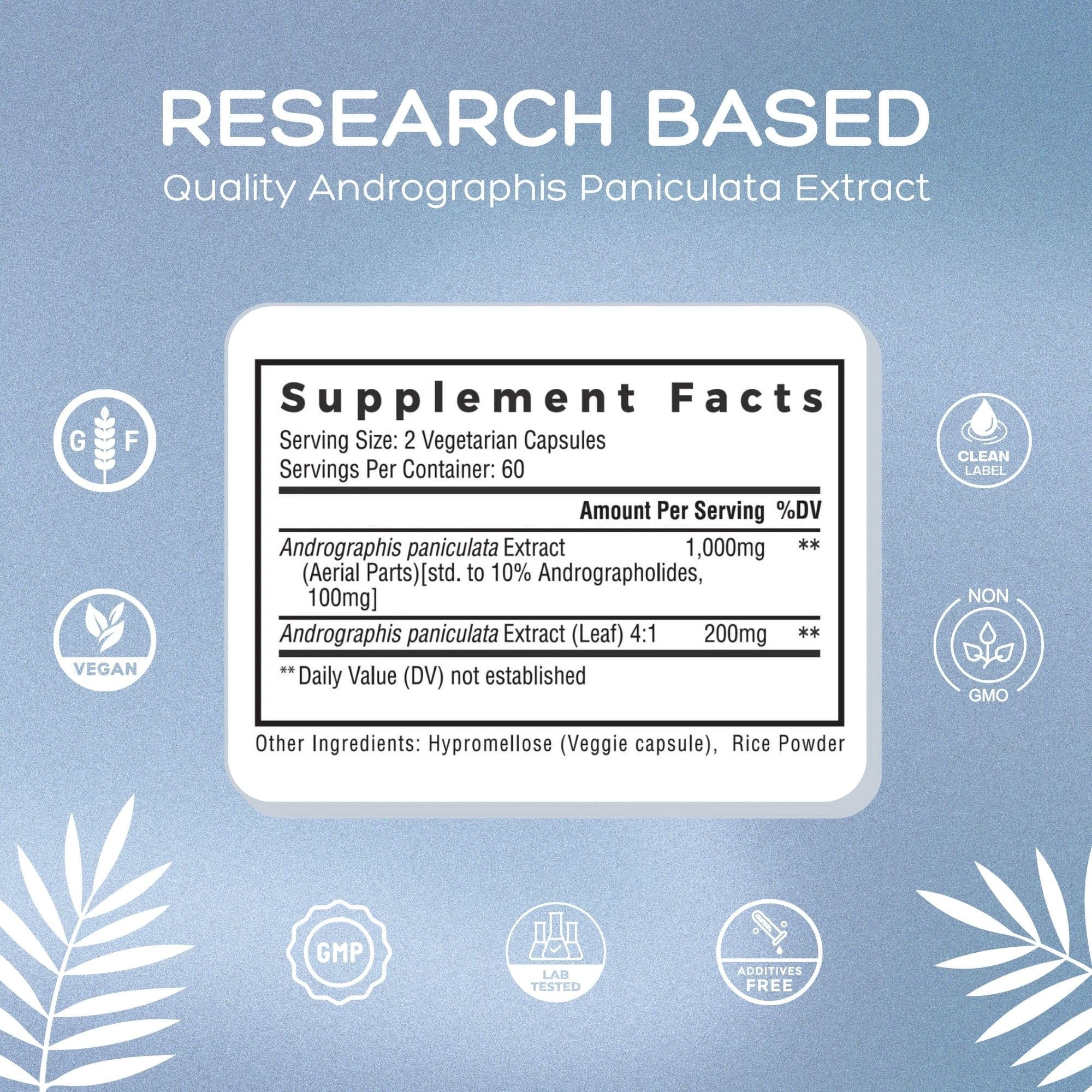 Palmara Health Premium Andrographis Paniculata Extract 1,200mg with 100mg Andrographolides Vegan Capsules for Immune & Digestive Support, Non-GMO, Gluten Free, Herbal Dietary Supplement Palmara Health uk supplements