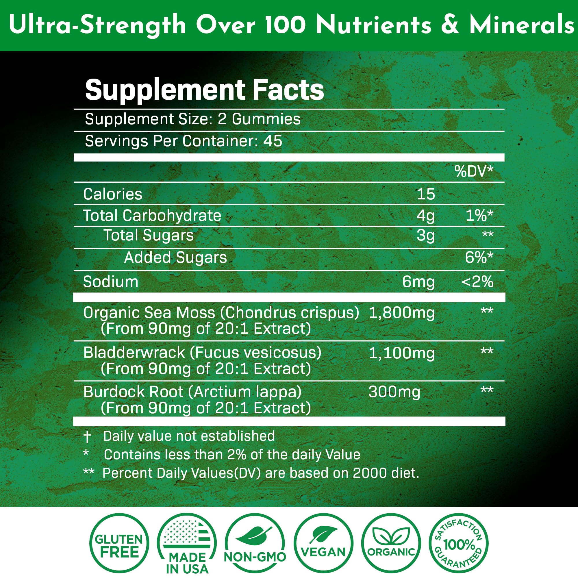 WELLNESS LABSRX Sea Moss Gummies, 3200mg Organic Seamoss, Irish Sea Moss WELLNESS LABSRX uk supplements