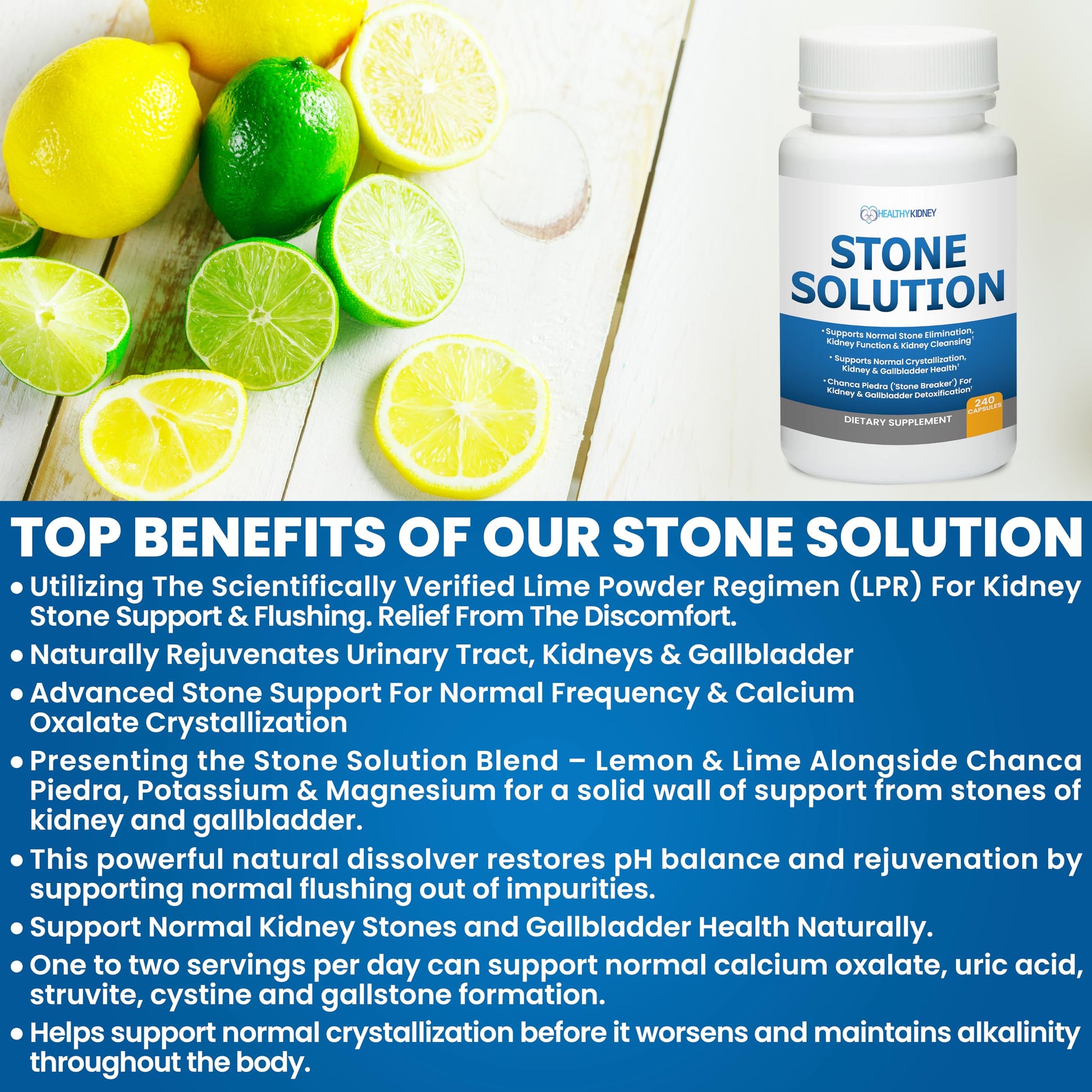 Stone Solution Capsules- Natural Dissolver, Kidney Stone Support & Kidney Cleanser Chanca Piedra Stone Breaker Gallbladder Cleanse, Flush & Stop Recurrence, Stone Relief 60 Servings Kidney Restore uk supplements