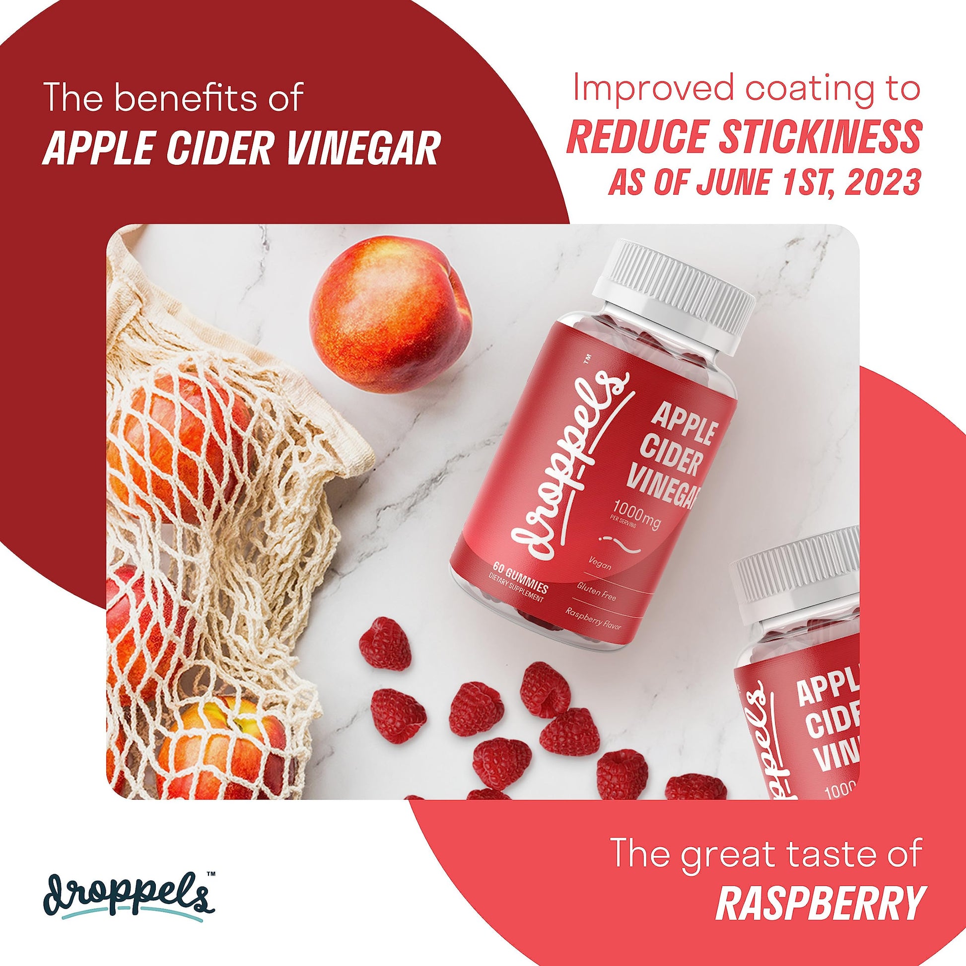Droppels Apple Cider Vinegar Gummies 1000mg with Beet Root & Pomegranate - ACV Keto Droppels uk supplements