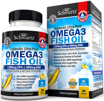 Omega 3 Fish Oil Supplement - 1200mg EPA and 900mg DHA Fatty Acid Per Serving BioSchwartz uk supplements