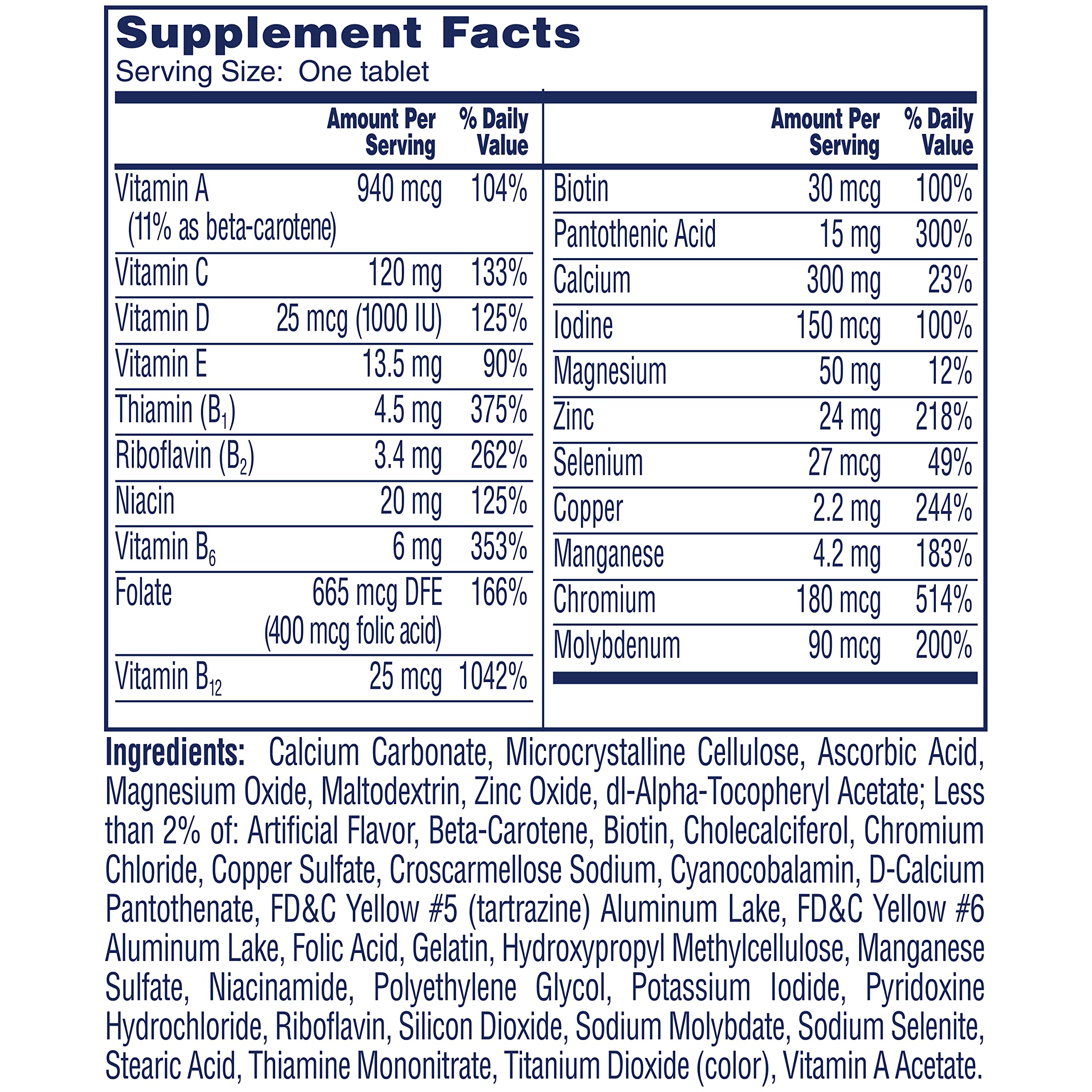 One A Day Women’s 50+ Multivitamins Tablet, Multivitamin for Women with Vitamin A, C, D ONE A DAY uk supplements