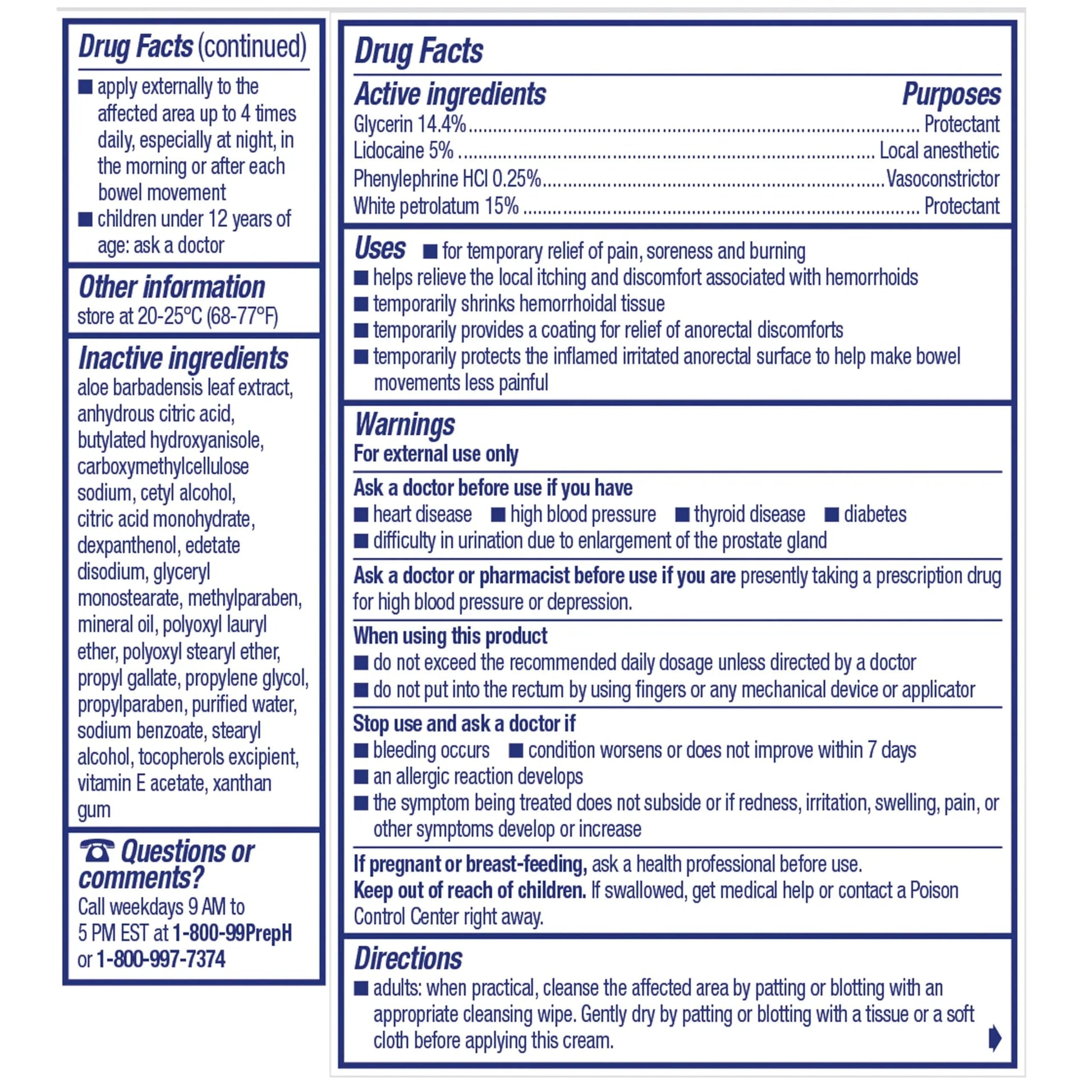 Preparation H Rapid Relief Hemorrhoid Cream with Lidocaine, Numbing Relief for Swelling, Pain, Burning and Itching - 0.75 Oz Tube Preparation H uk supplements