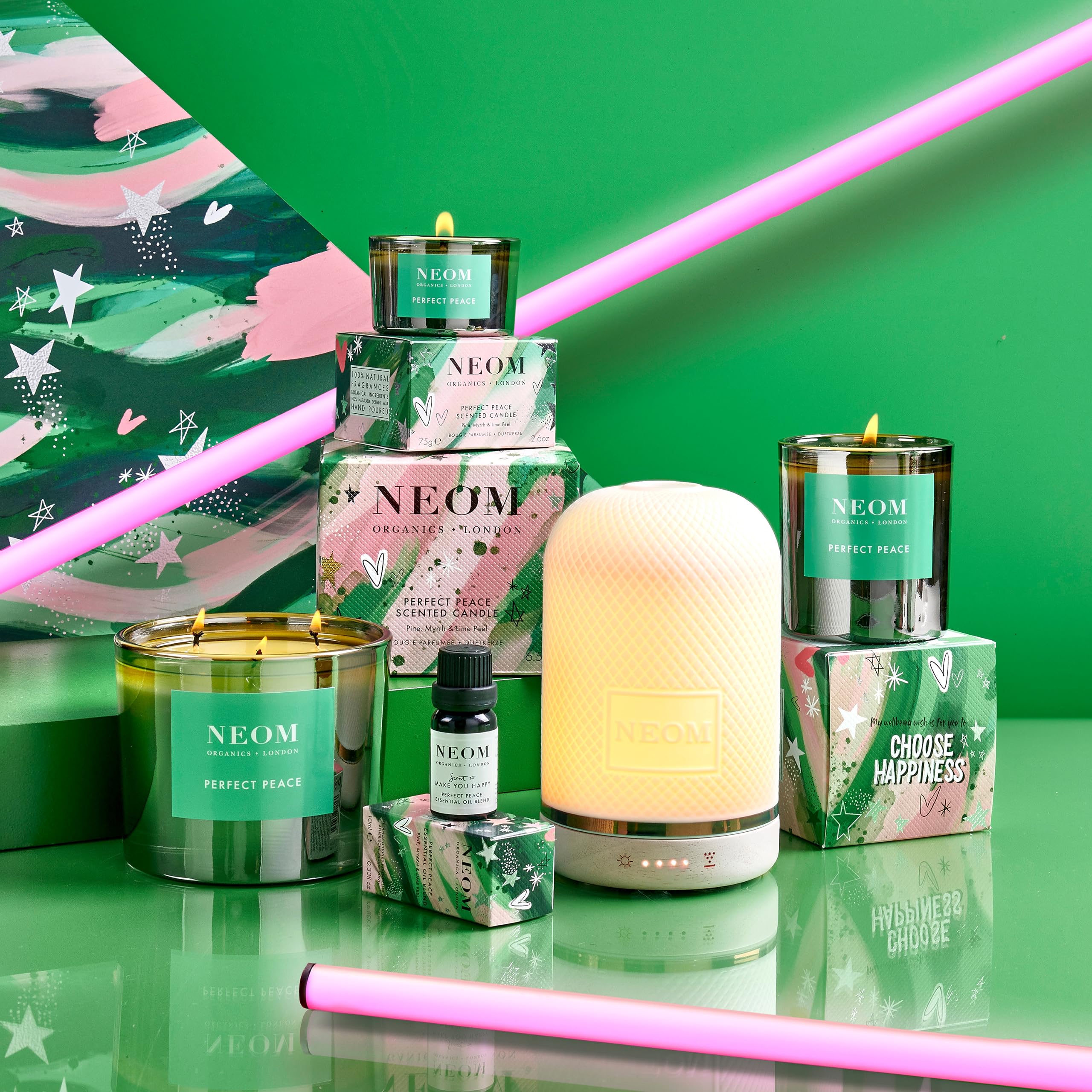 NEOM- Perfect Peace Luxury Scented Candle | Pine, Myrrh & Lime Peel | Christmas Gift… (1 Wick) Neom uk supplements