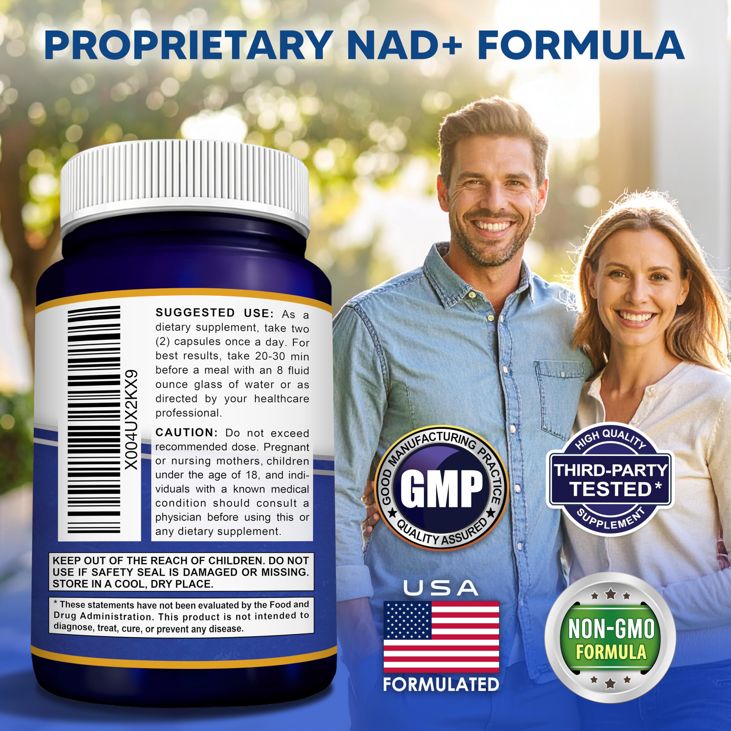 aSquared Nutrition NAD Resveratrol Supplement - NAD+ Nicotinamide Riboside 500mg (Vitamin B3) Plus Trans-Resveratrol & Quercetin - NMN Alternative for Men & Women - 60 Capsules aSquared Nutrition uk supplements