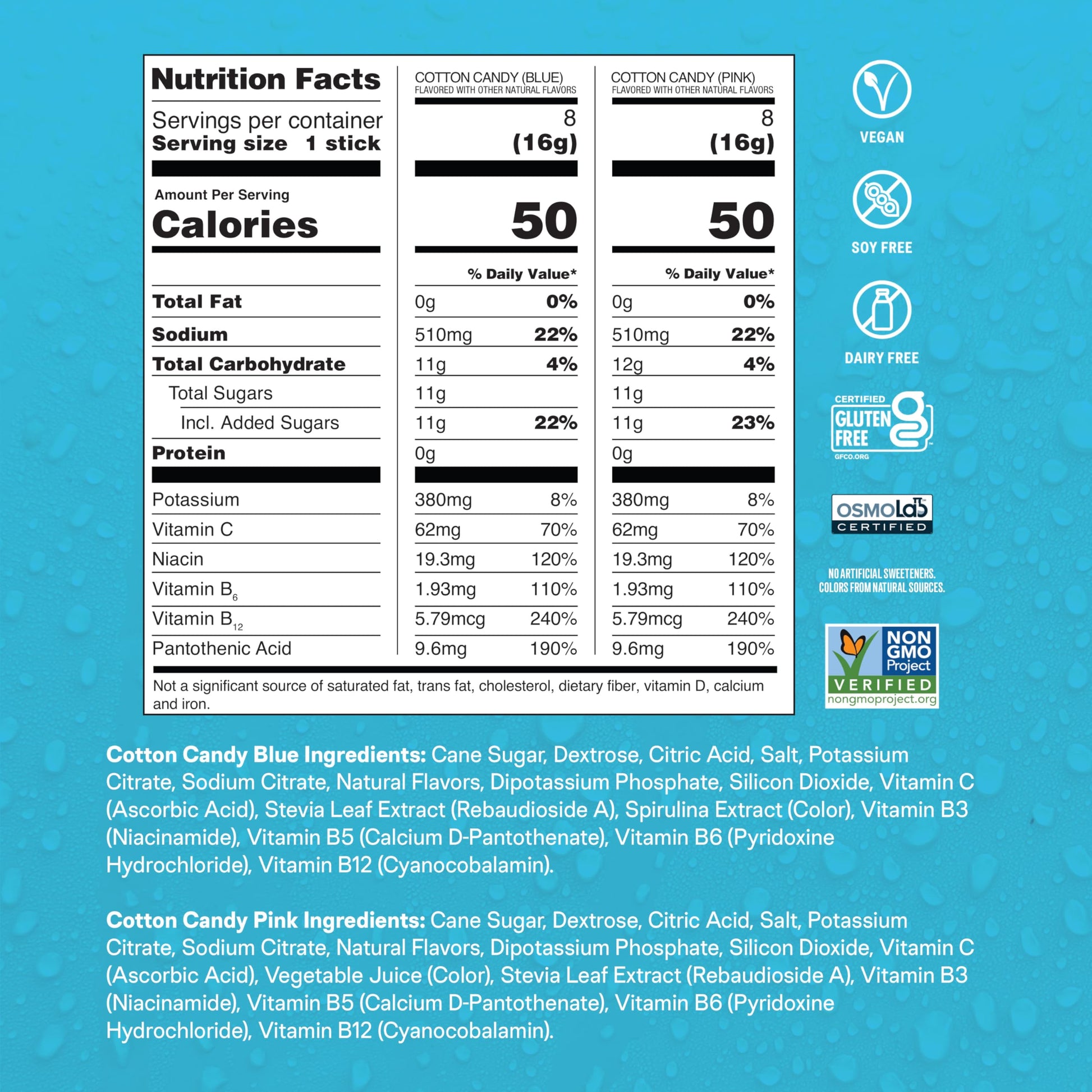 Liquid I.V.® Hydration Multiplier - Cotton Candy | Electrolyte Powder Drink Mix | 1 Pack (16 Servings) Liquid I.V. uk supplements
