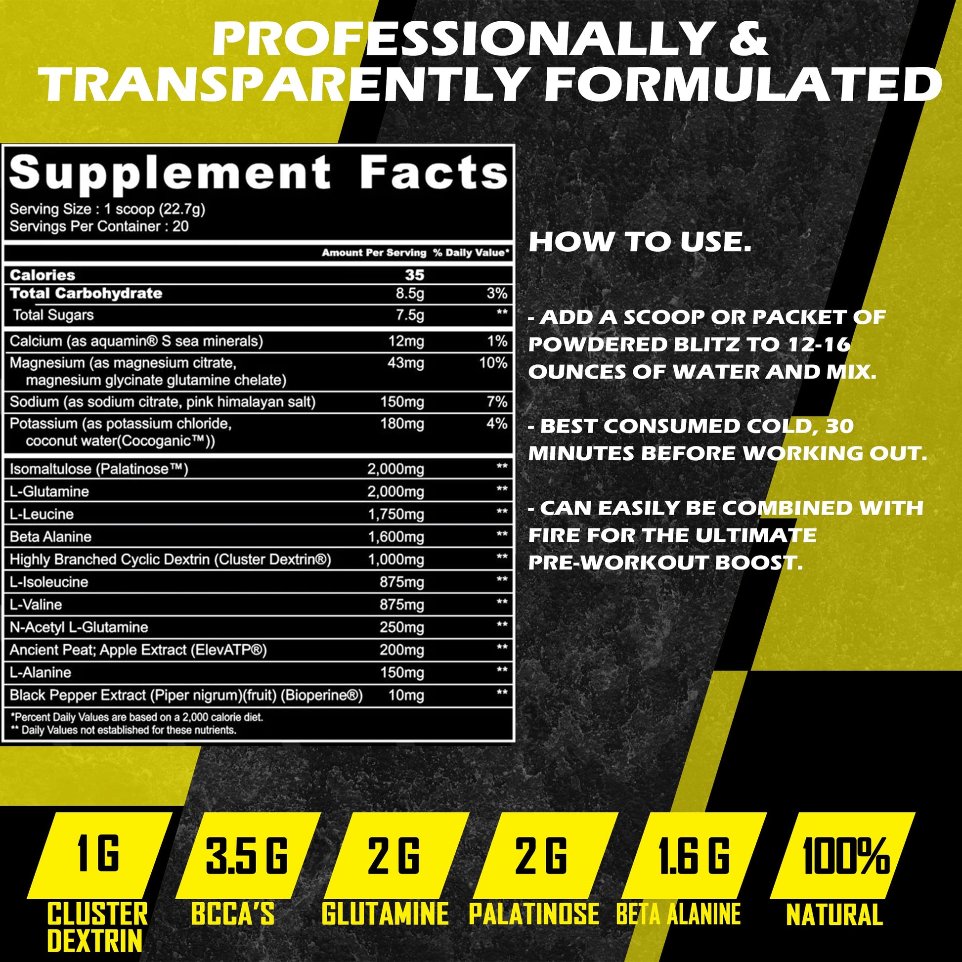 ARMA Blitz Non Stimulant Pre/Intra Powder – Natural Berry Pre-Workout Drink Mix ARMA uk supplements