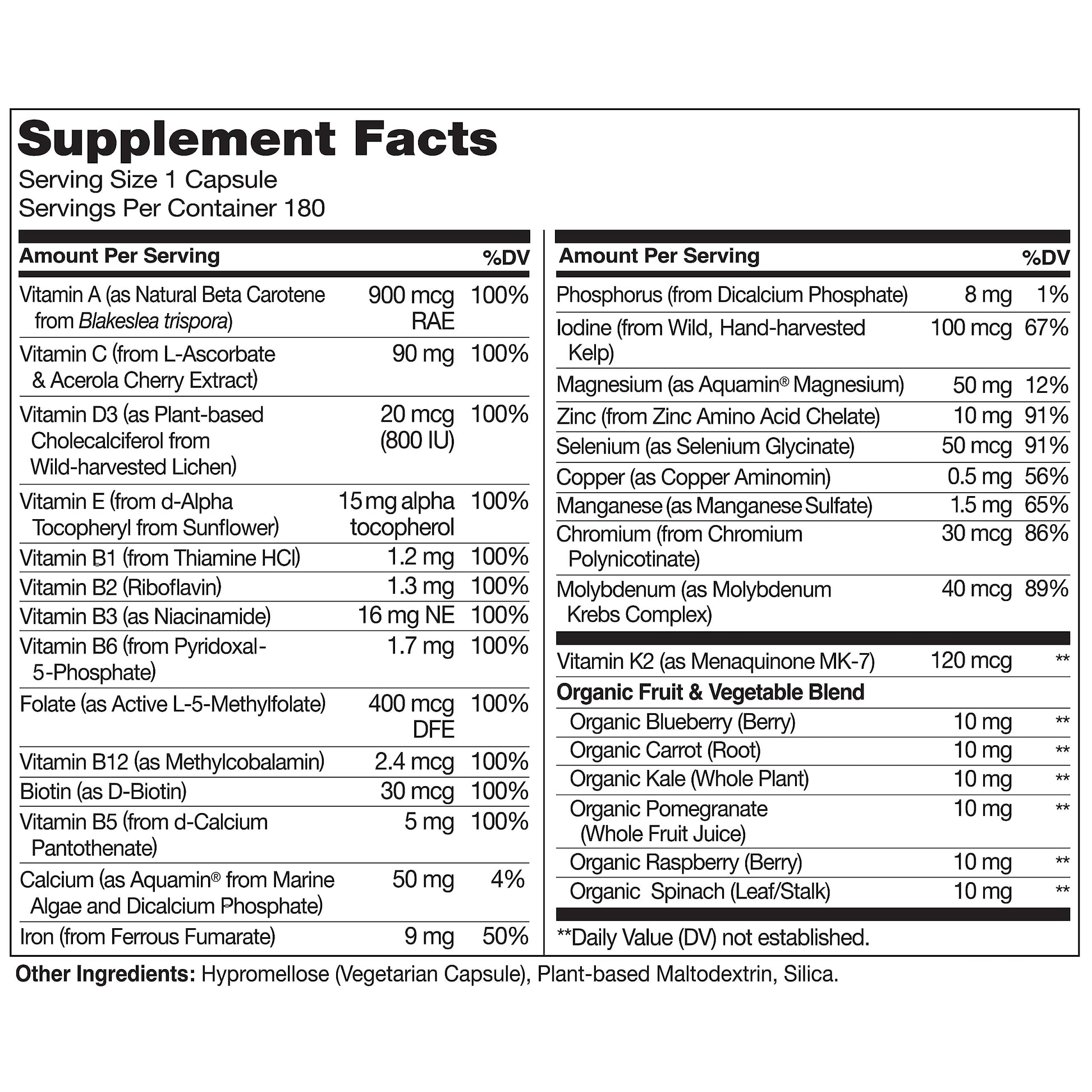 NATURELO One Daily Multivitamin for Women - Energy Support - Whole Food Supplement NATURELO uk supplements