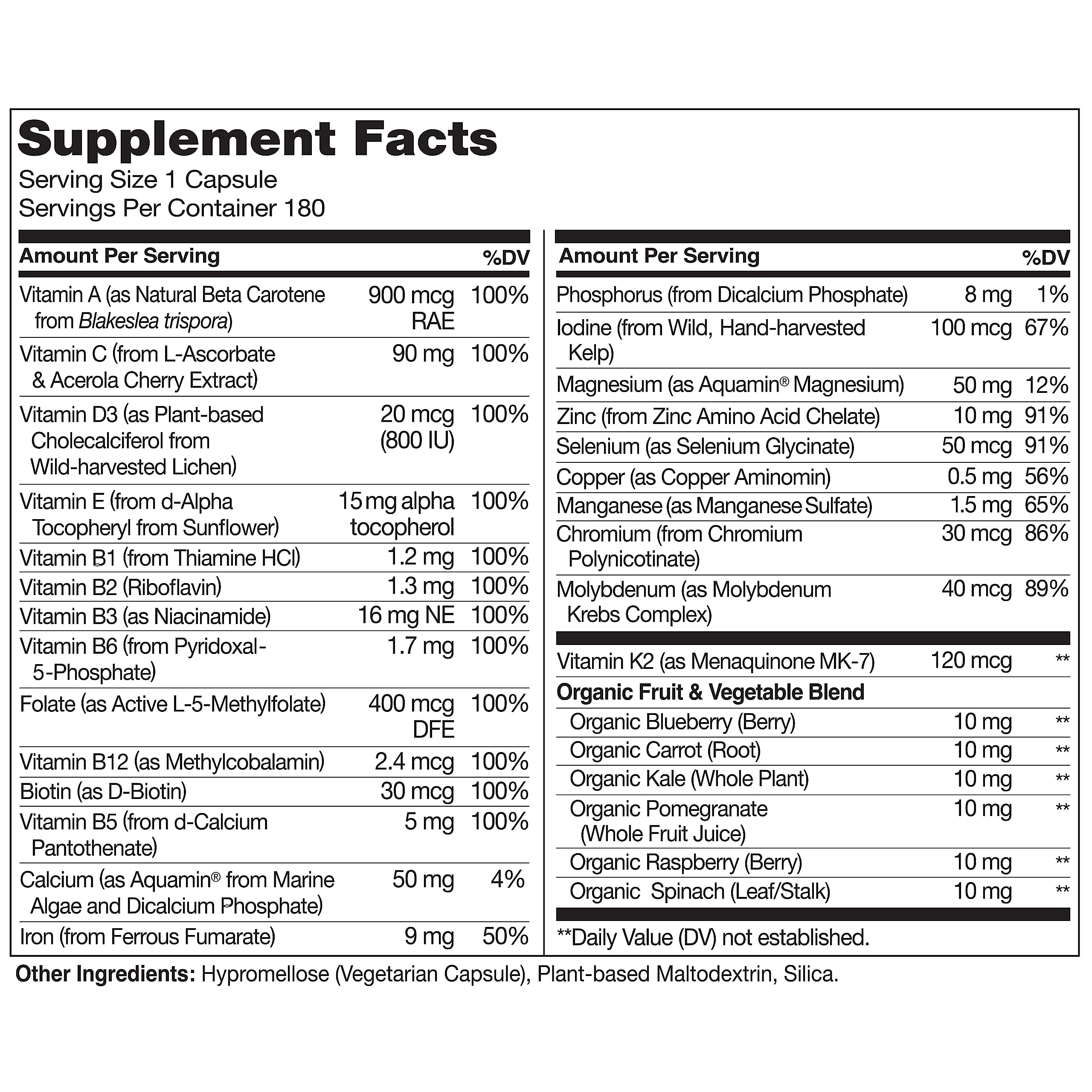 NATURELO One Daily Multivitamin for Women - Energy Support - Whole Food Supplement NATURELO uk supplements