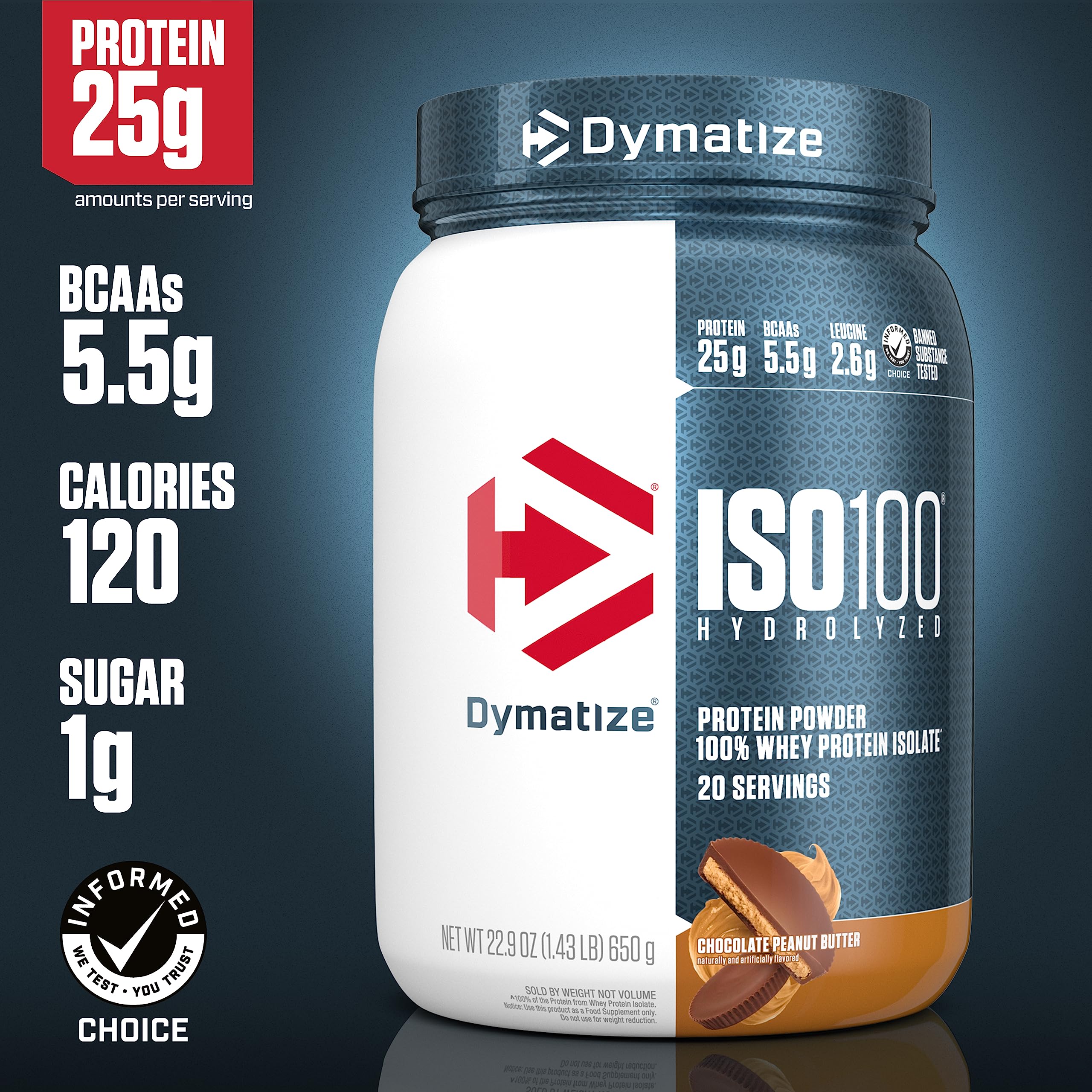 Dymatize ISO100 Whey Protein Powder with 25g of Hydrolyzed 100% Whey Isolate Dymatize uk supplements