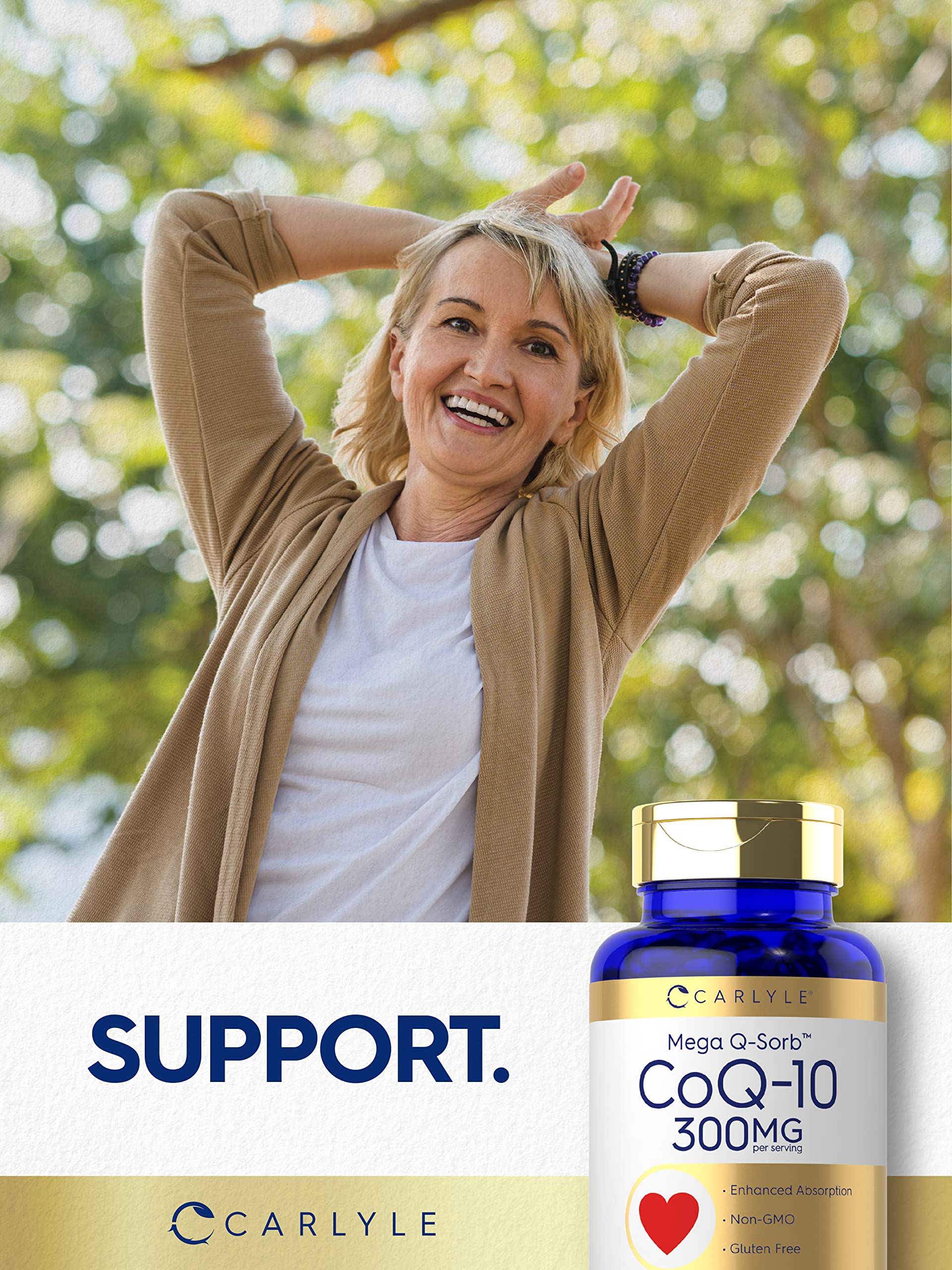 Carlyle CoQ10 300mg | 120 Softgels | Mega Q-Sorb Coenzyme Q-10 | with Black Pepper Carlyle uk supplements
