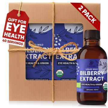 Grandpa Gifts from Granddaughter Wild Bilberry Extract USDA Organic Alcohol-Free 2x3.4oz Bottle of Liquid Bilberry Gift for Grandpa Health Gifts for Eyes High Bioavailability Liquid Extract 40 Serving Jungle Powders uk supplements