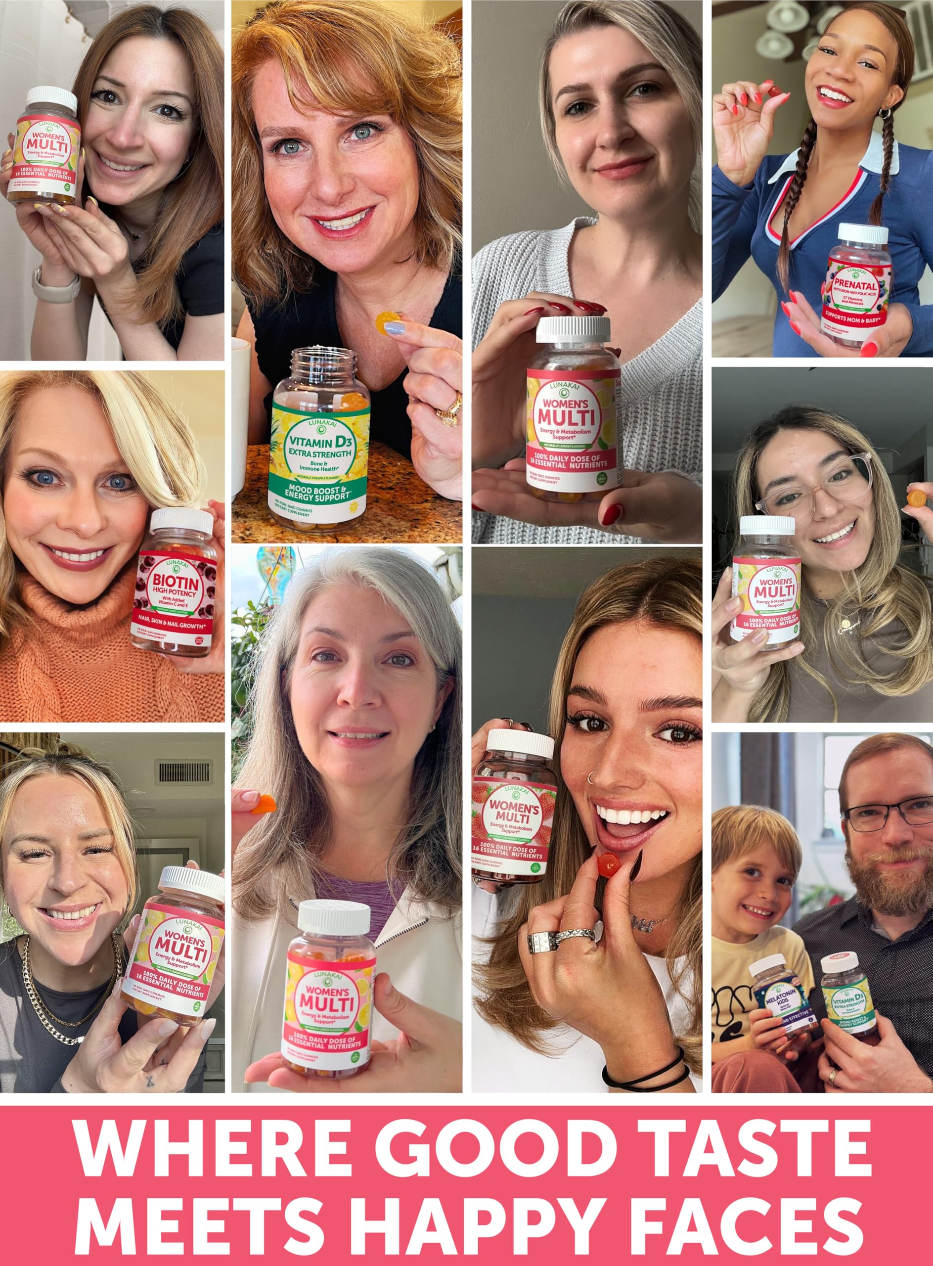 Lunakai USA Made Womens Multivitamin Gummies – Delicious Daily 16 Multi Vitamins for Women – Wellness, Energy & Essential Health Support, 60ct Lunakai uk supplements