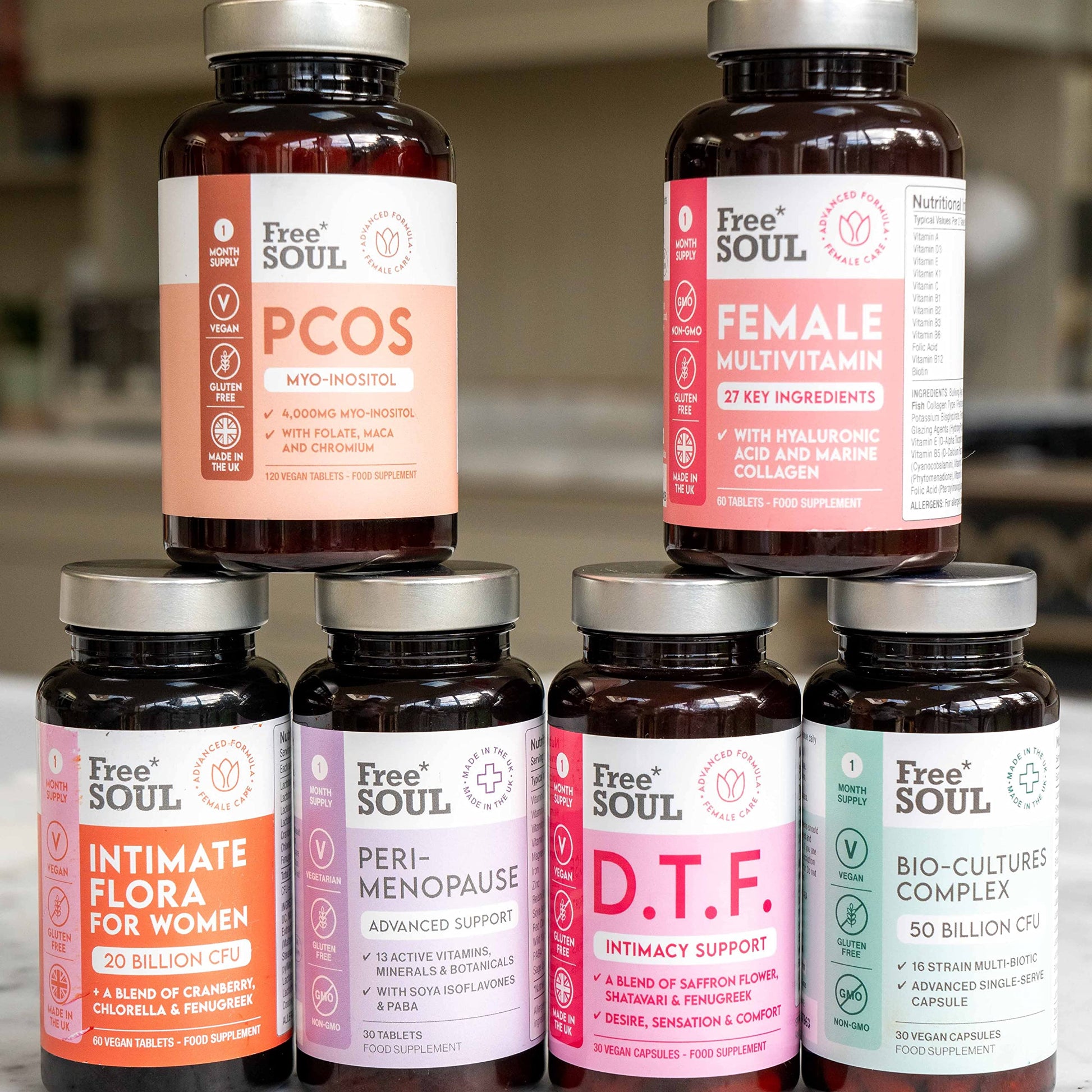 Women's Multivitamins and Minerals with Collagen & Hyaluronic Acid - 27 Essential Free Soul uk supplements
