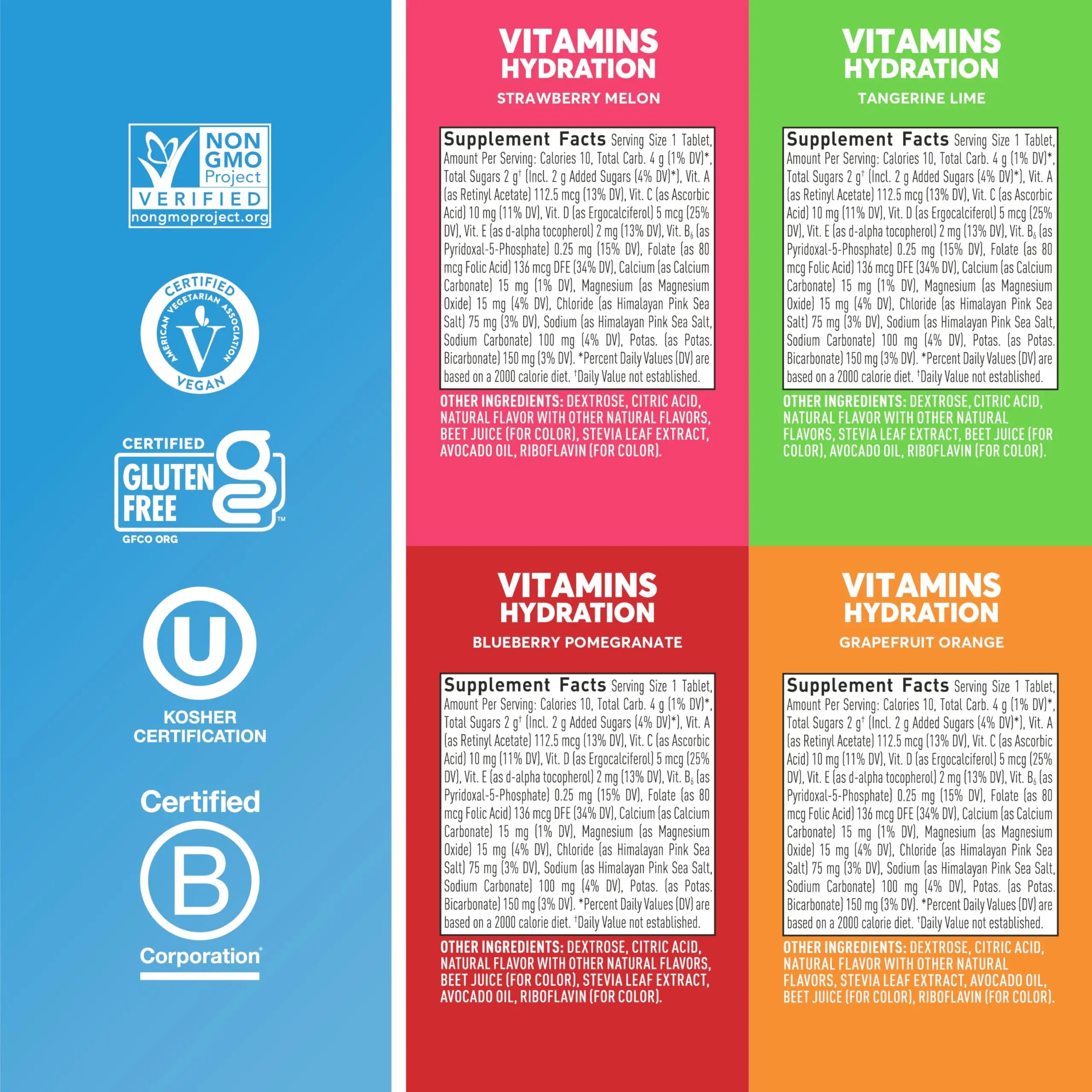 Nuun Vitamins Electrolyte Tablets with Vitamin D, C, E, A, & B6, Folic Acid, Magnesium & 4 Other Essential Electrolytes, Gluten Free & Vegan Nuun uk supplements