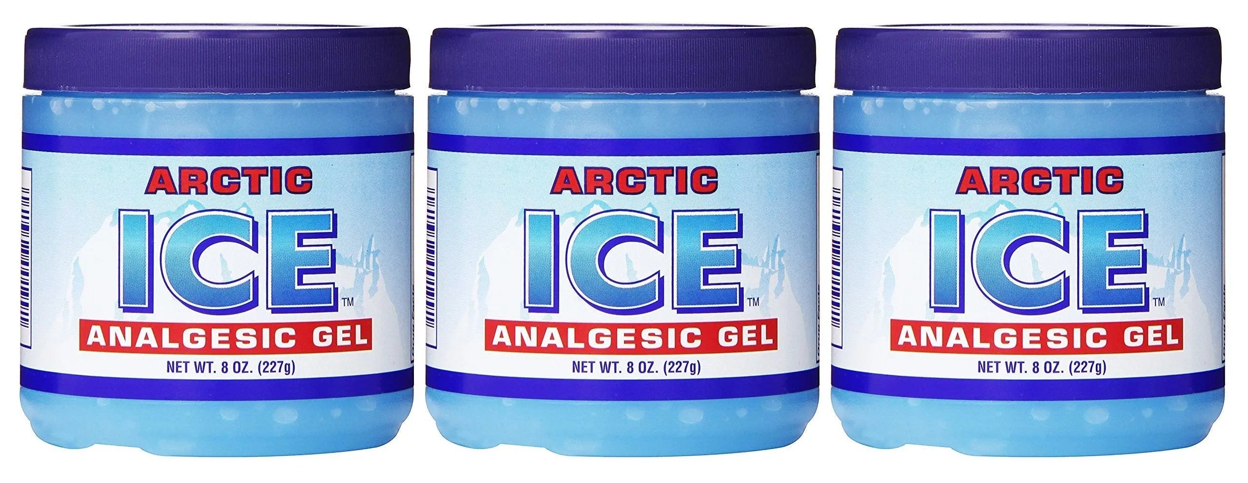 ARCTIC ICE Set of 3 Pain Relief Analgesic Gels! 8oz Each! Temporarily Relieves Muscle Aches, Backaches, Strains, Sprains, Arthritis, Bruises, Sports Injuries! Made in USA! (3) ARCTIC ICE uk supplements