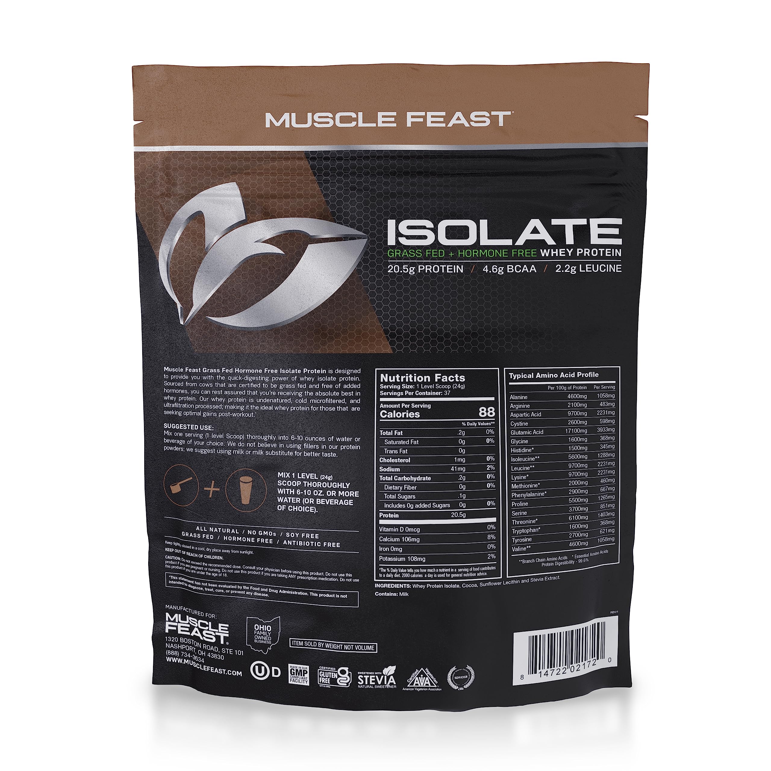 Muscle Feast Grass-Fed Whey Protein Isolate, All Natural Hormone Free Pasture Raised Muscle Feast uk supplements