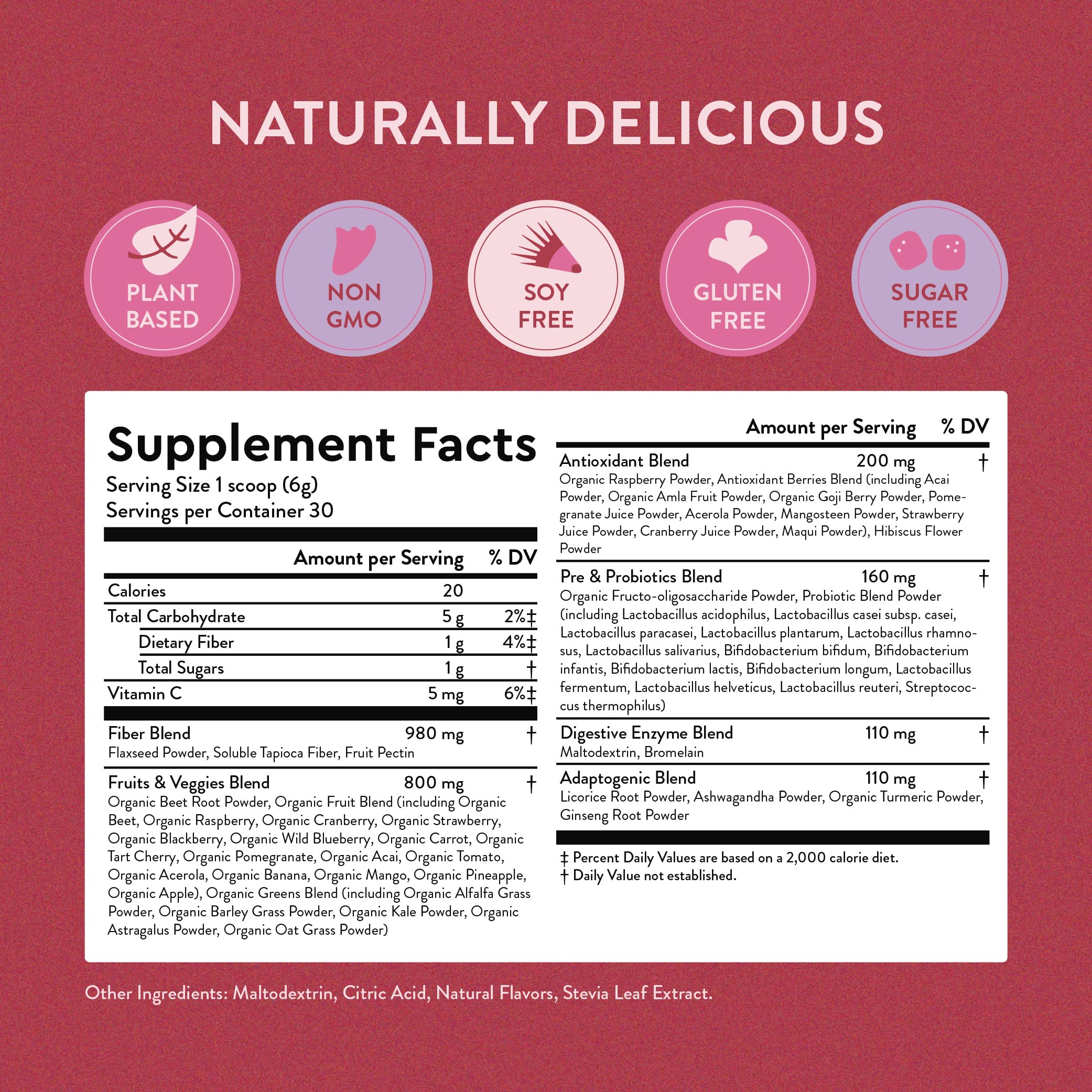 360 Nutrition Blends with Benefits Reds & Superfoods for Natural Antioxidants and Polyphenols, with Fruits & Veggies, Probiotics Digestion, Daily Energy - Berries & Cream - 30 Servings 360 Nutrition uk supplements