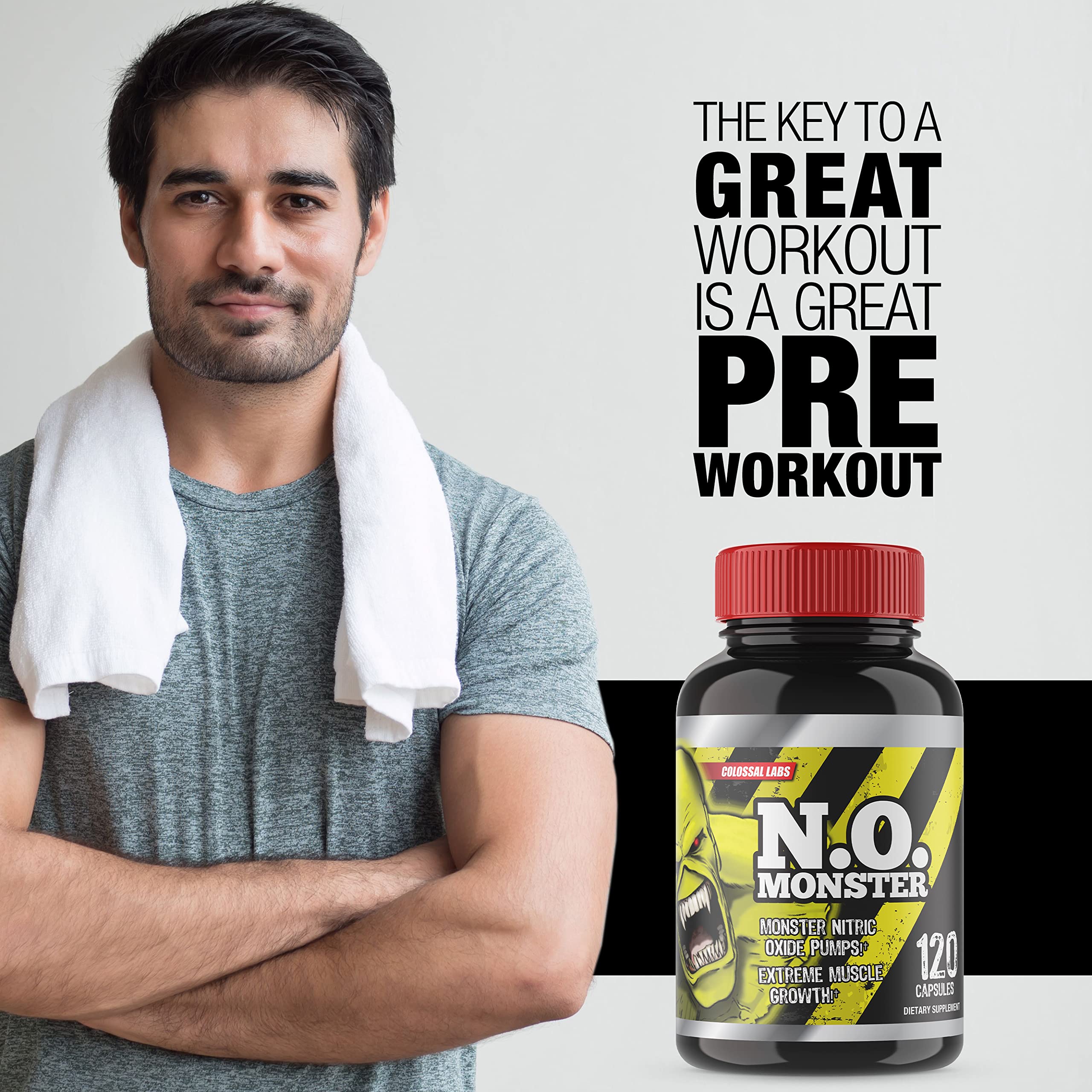 Colossal Labs Nitric Oxide Booster with L-Arginine, Extreme Pumps to Build Strength Goliath Labs uk supplements