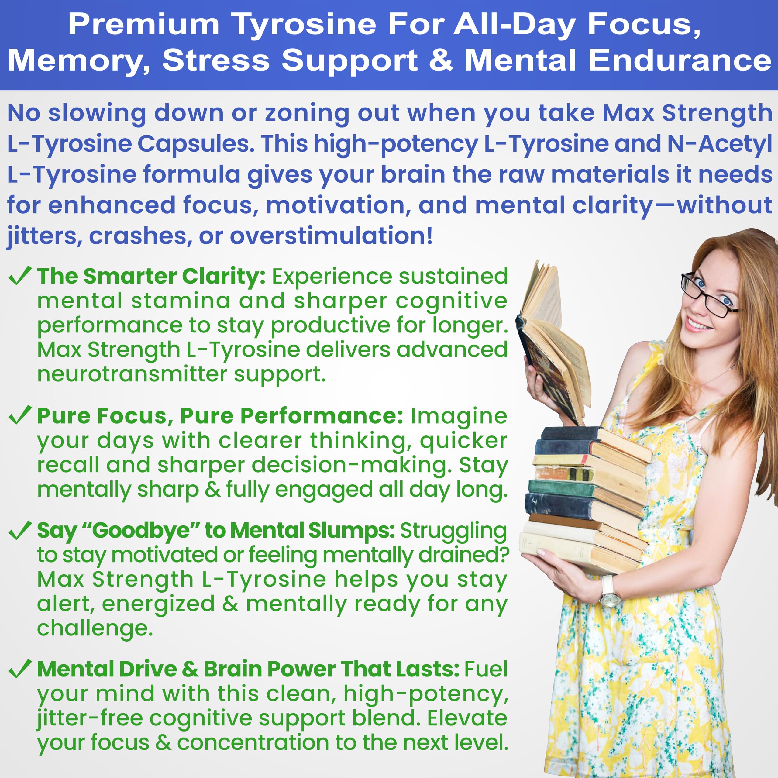 Max Strength L Tyrosine Supplement & N Acetyl L Tyrosine Peak Focus, Alertness, Concentration, Body & Mind Energy. L-Tyrosine 850mg Per 1 Capsule. A Well-Being Nutrient Boost For Performance BioWisdom Nutraceuticals uk supplements