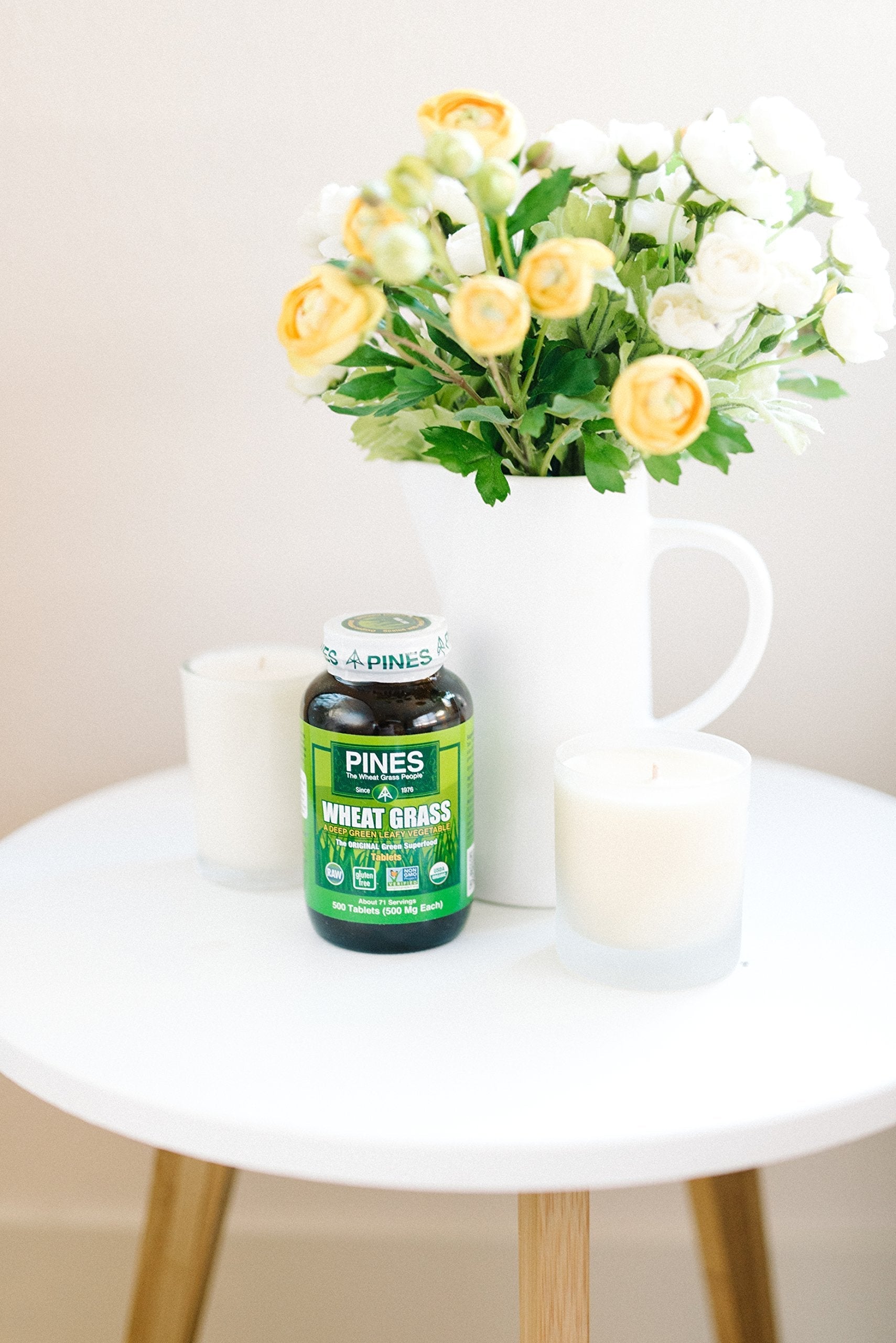 PINES Organic Wheat Grass, 250 Count Tablets | PINES Wheat Grass as featured in the new blockbuster film, Ocean's 8! Pines uk supplements