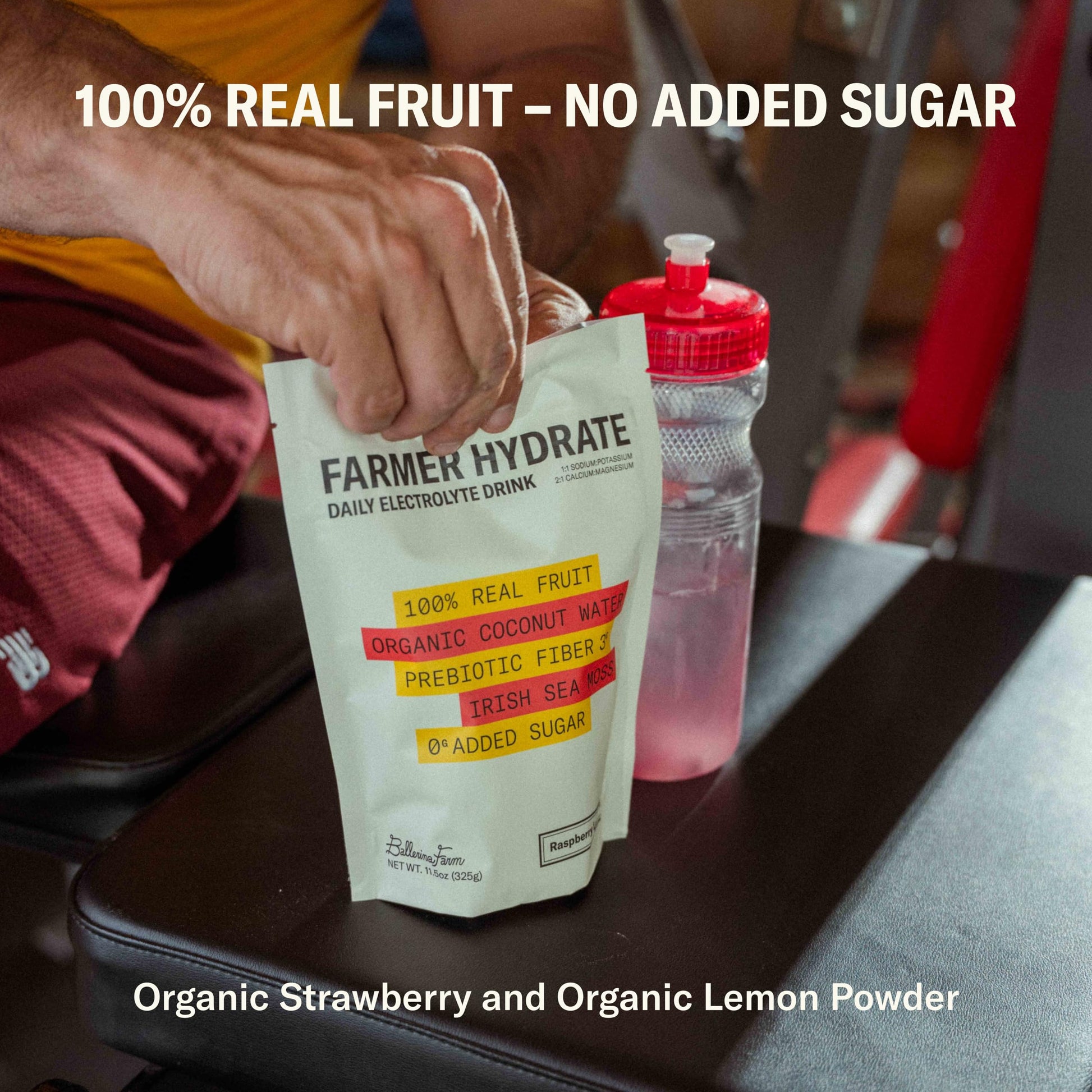 Ballerina Farm Farmer Hydrate, Daily Electrolytes Powder, Raspberry Lemonade, Hydration Drink Mix with Organic Coconut Water, Irish Sea Moss, Sea Salt, Prebiotic Fiber, No Added Sugar, 25 Servings Ballerina Farm uk supplements