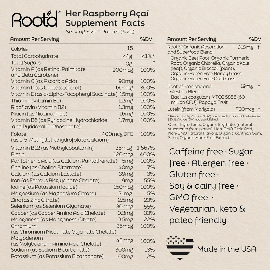 Root'd Multivitamin Powder for Women - 25 Vitamins & Minerals with 3X Electrolytes, 9 Organic Superfoods, Probiotics & Enzymes Root'd uk supplements