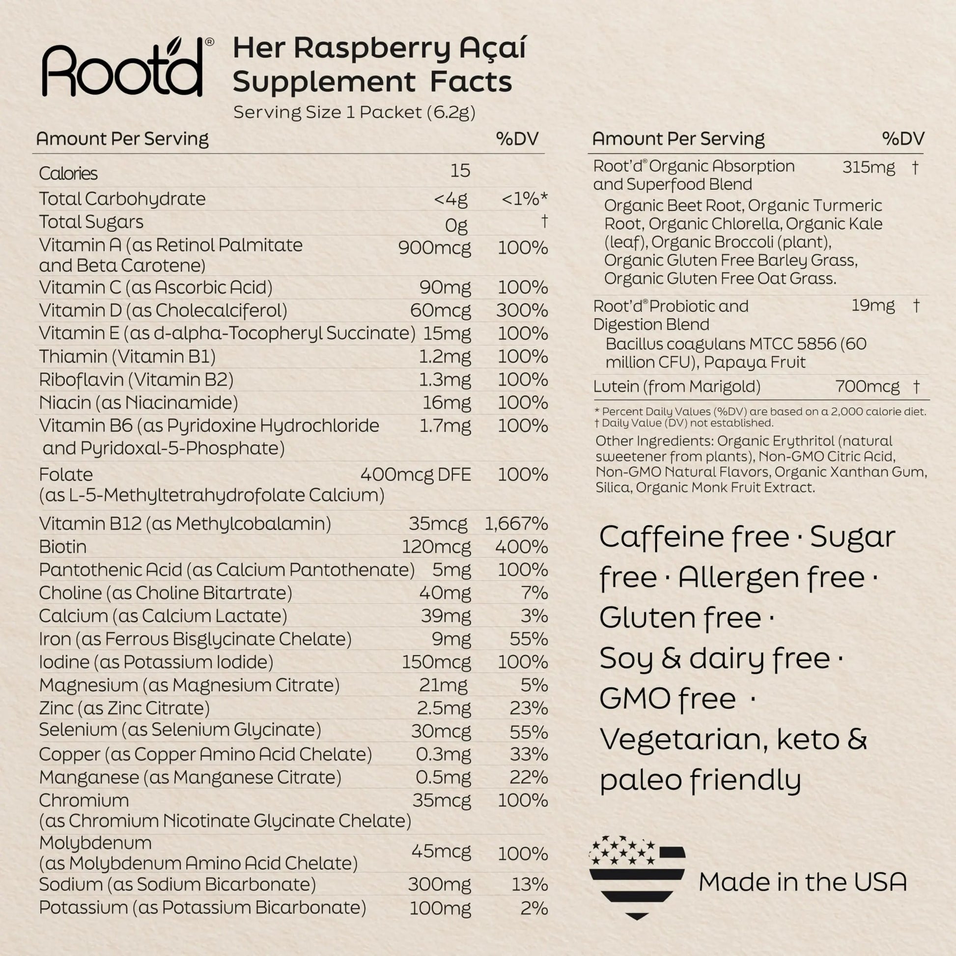 Root'd Multivitamin Powder for Women - 25 Vitamins & Minerals with 3X Electrolytes, 9 Organic Superfoods, Probiotics & Enzymes Root'd uk supplements