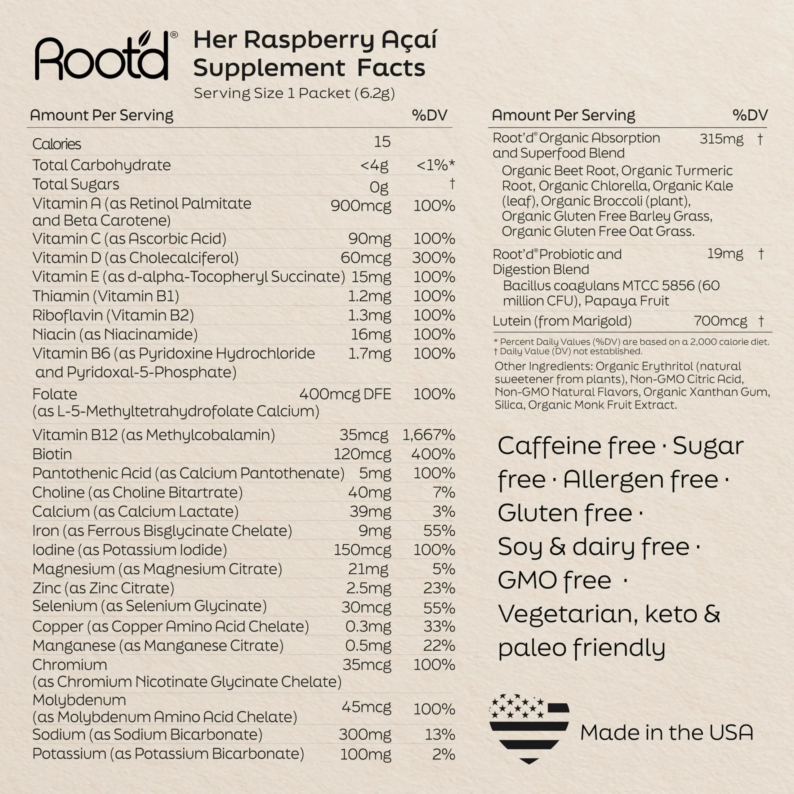 Root'd Multivitamin Powder for Women - 25 Vitamins & Minerals with 3X Electrolytes, 9 Organic Superfoods, Probiotics & Enzymes Root'd uk supplements
