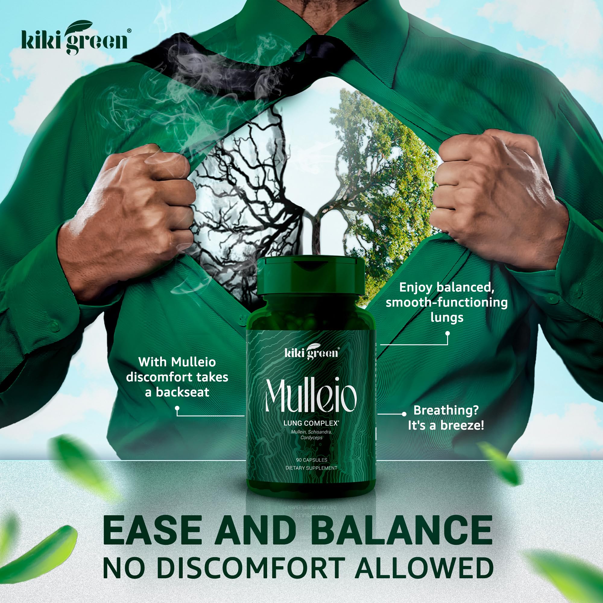 KIKI Green MULLEIO Lung Health Capsules: Herbal Supplement for Lung Cleanse, Better KIKI Green uk supplements
