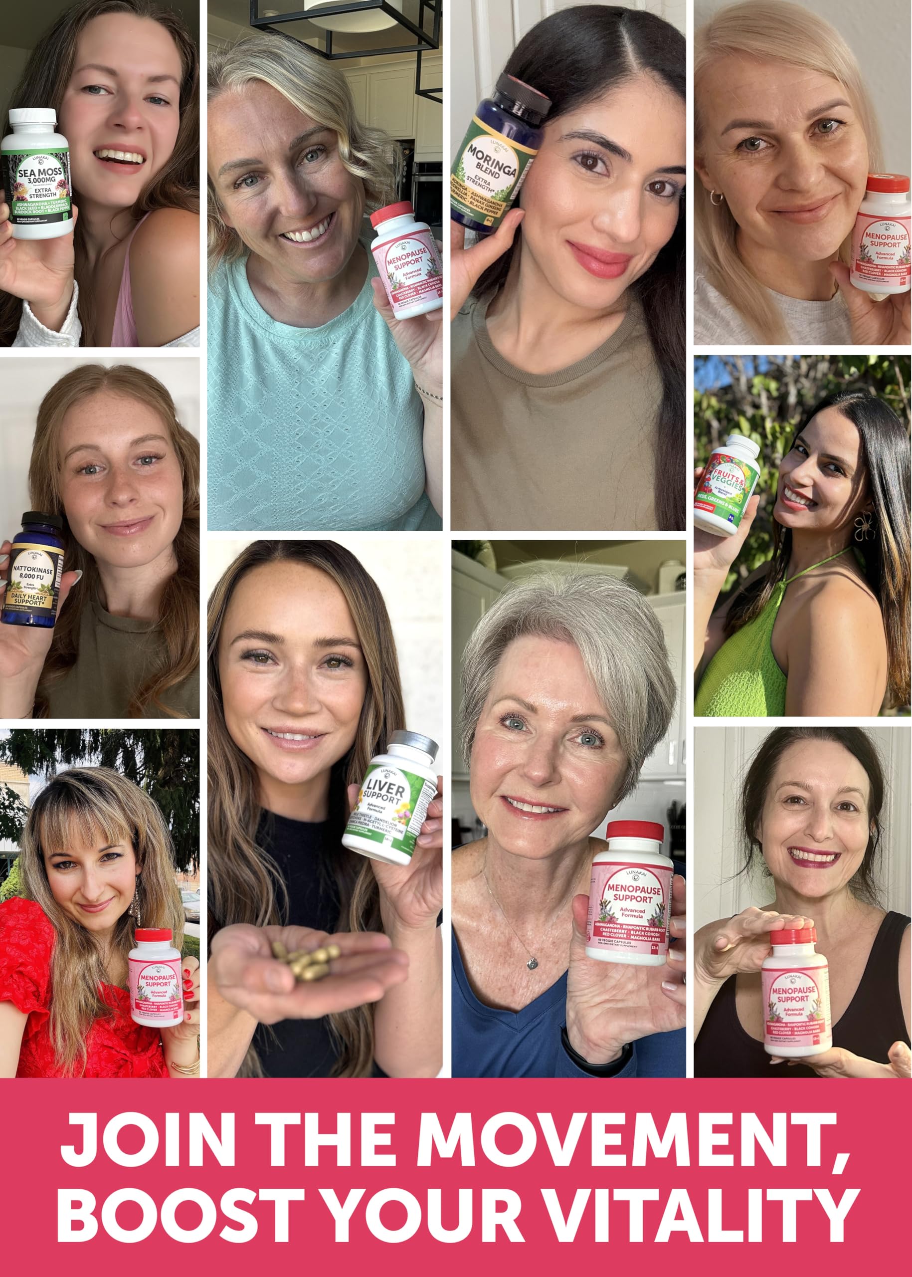 Lunakai USA Made Natural Menopause Supplements for Women – 13-in-1 Menopause Relief for Hot Flashes, Night Sweats, Sleep & Mood Support, 60ct Lunakai uk supplements