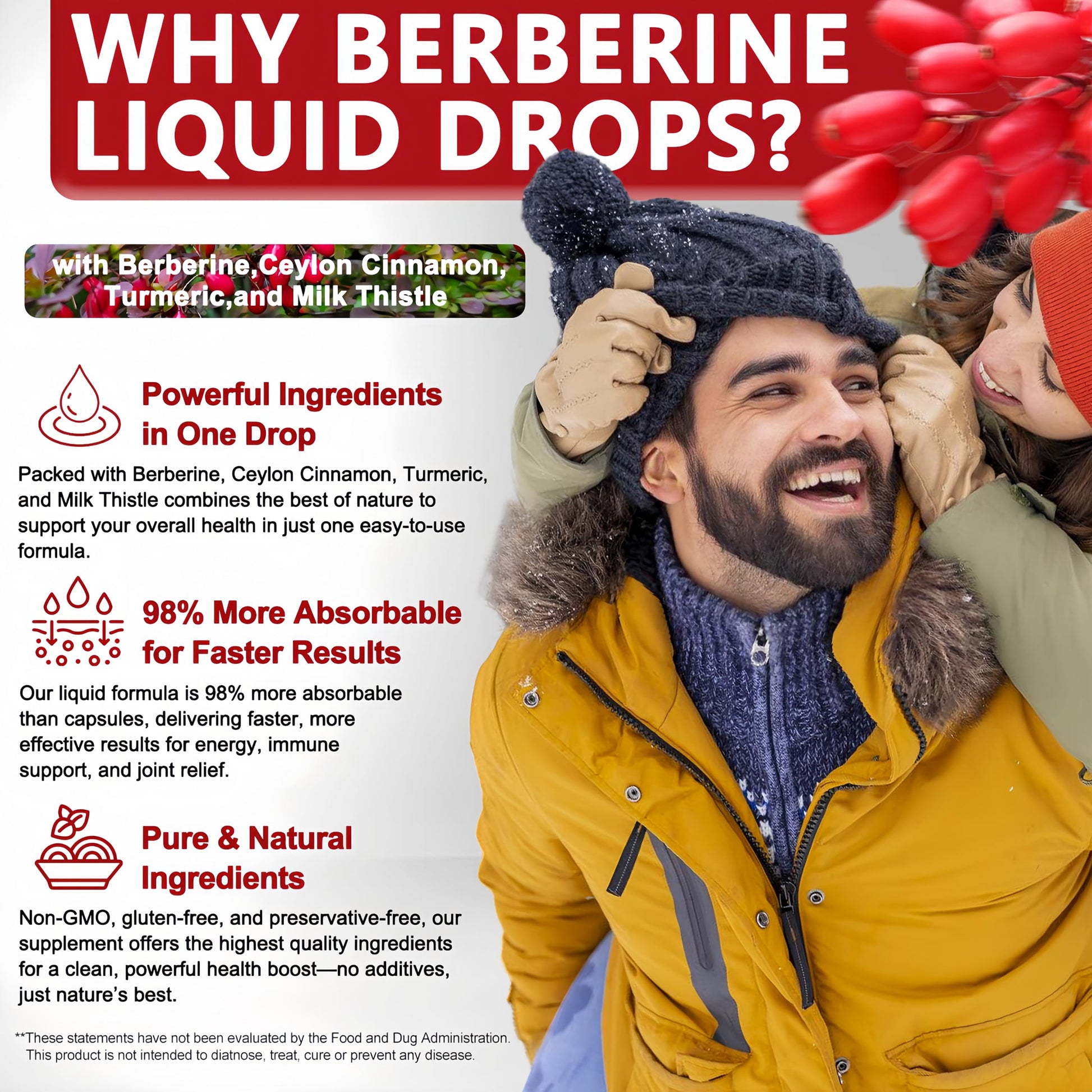 Berberine Drops, High Absorption 6-in-1 Liquid Berberine Supplement with Ceylon Cinnamon Milk Thistle Turmeric, Premium Berberine HCl for Immune Function Metabolic & Digestive Support, 30 Servings Vita letuo uk supplements