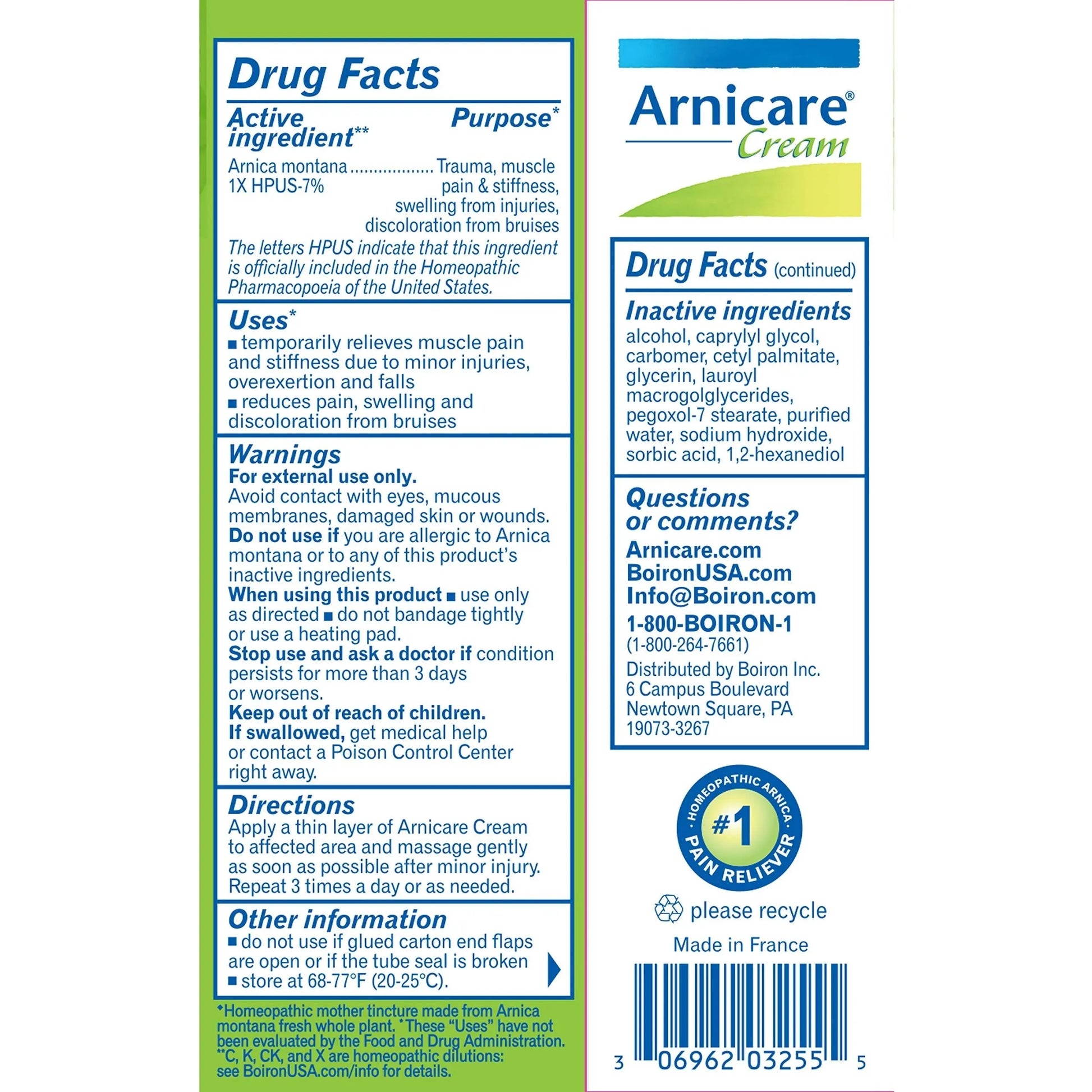Boiron Arnicare Cream 1.33 oz (Pack of 4) Boiron uk supplements