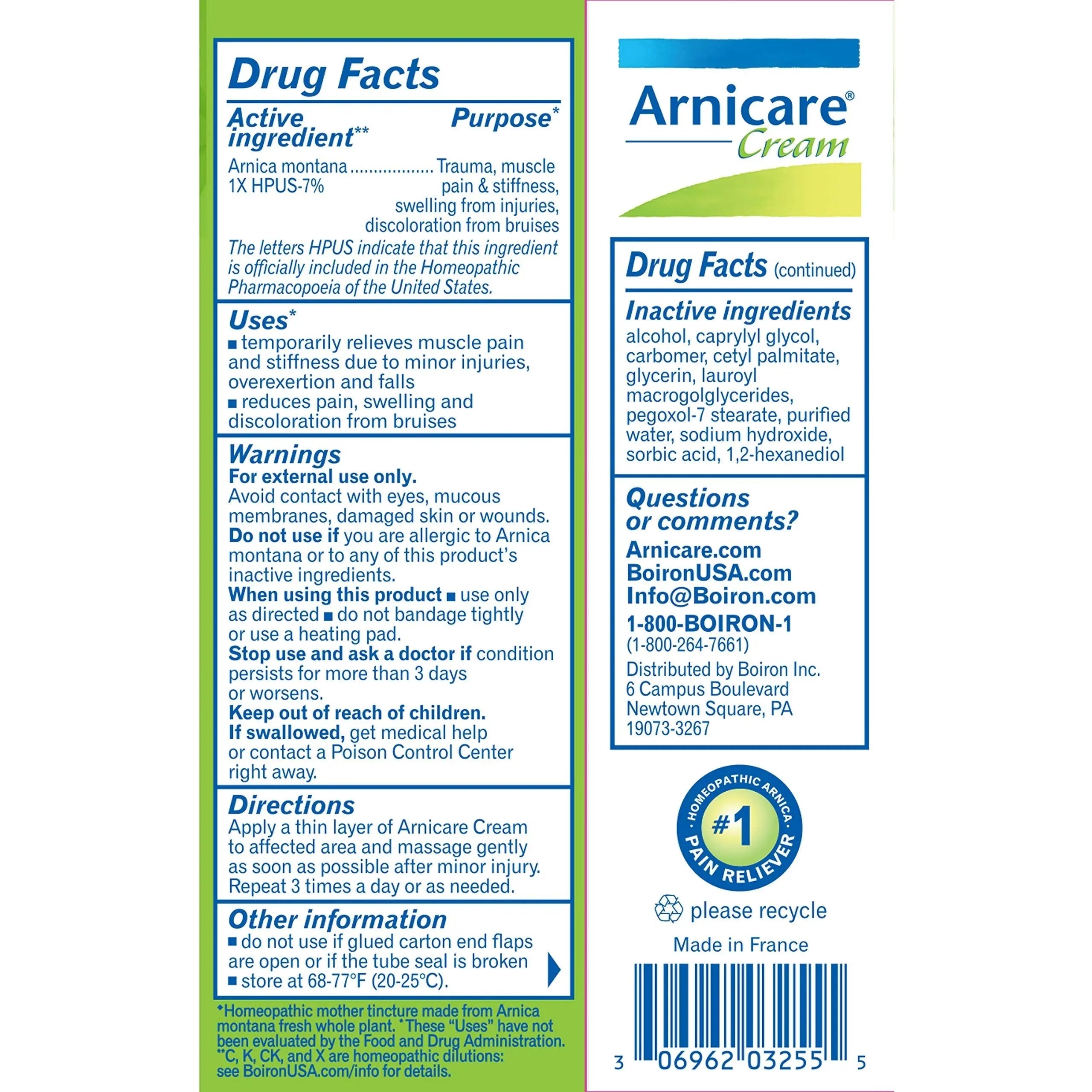Boiron Arnicare Cream 1.33 oz (Pack of 4) Boiron uk supplements