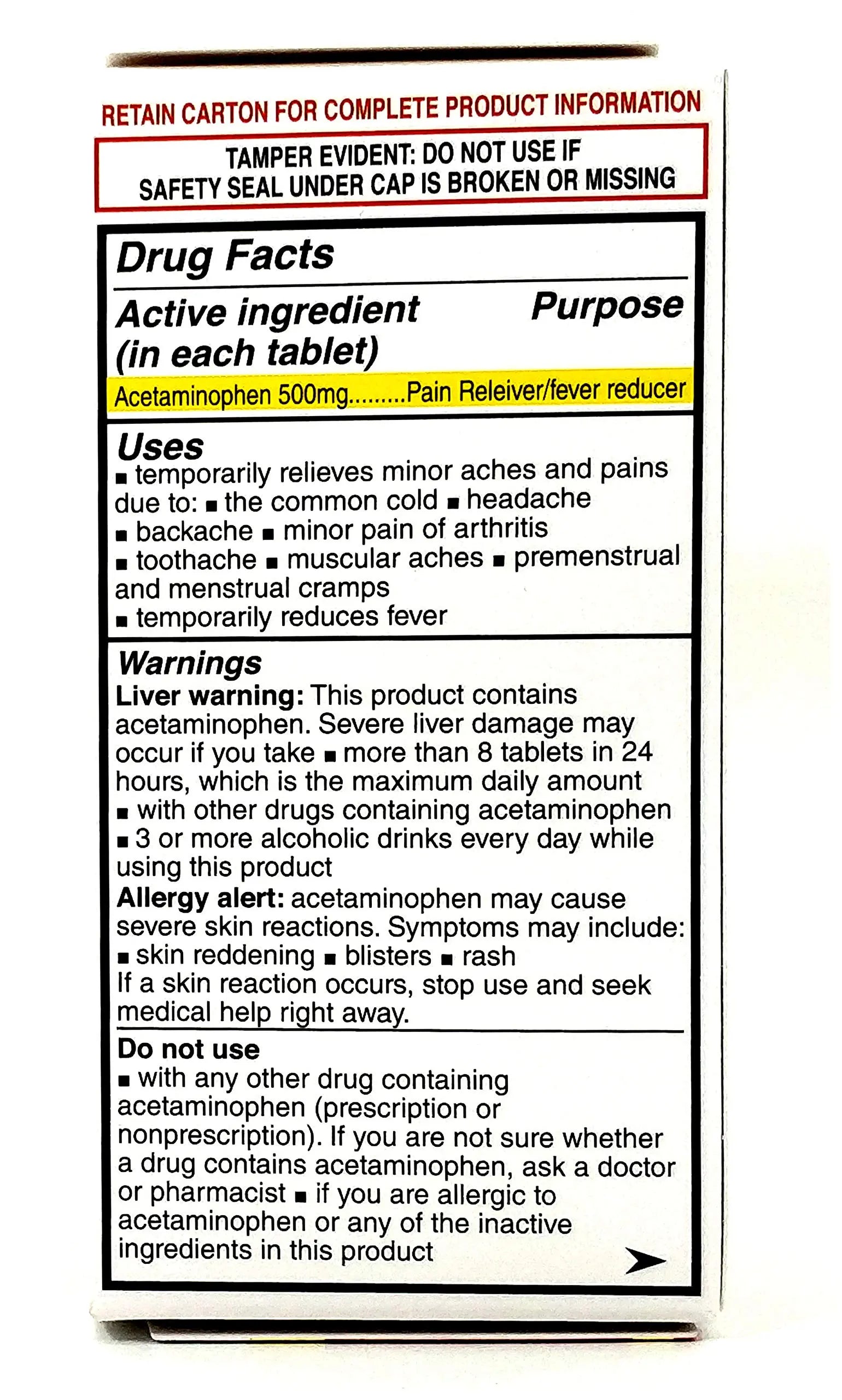 Pharbetol 500mg Extra Strength Tablets 100 Count (Generic Extra Strength) PHARBEST PHARMACEUTICALS uk supplements