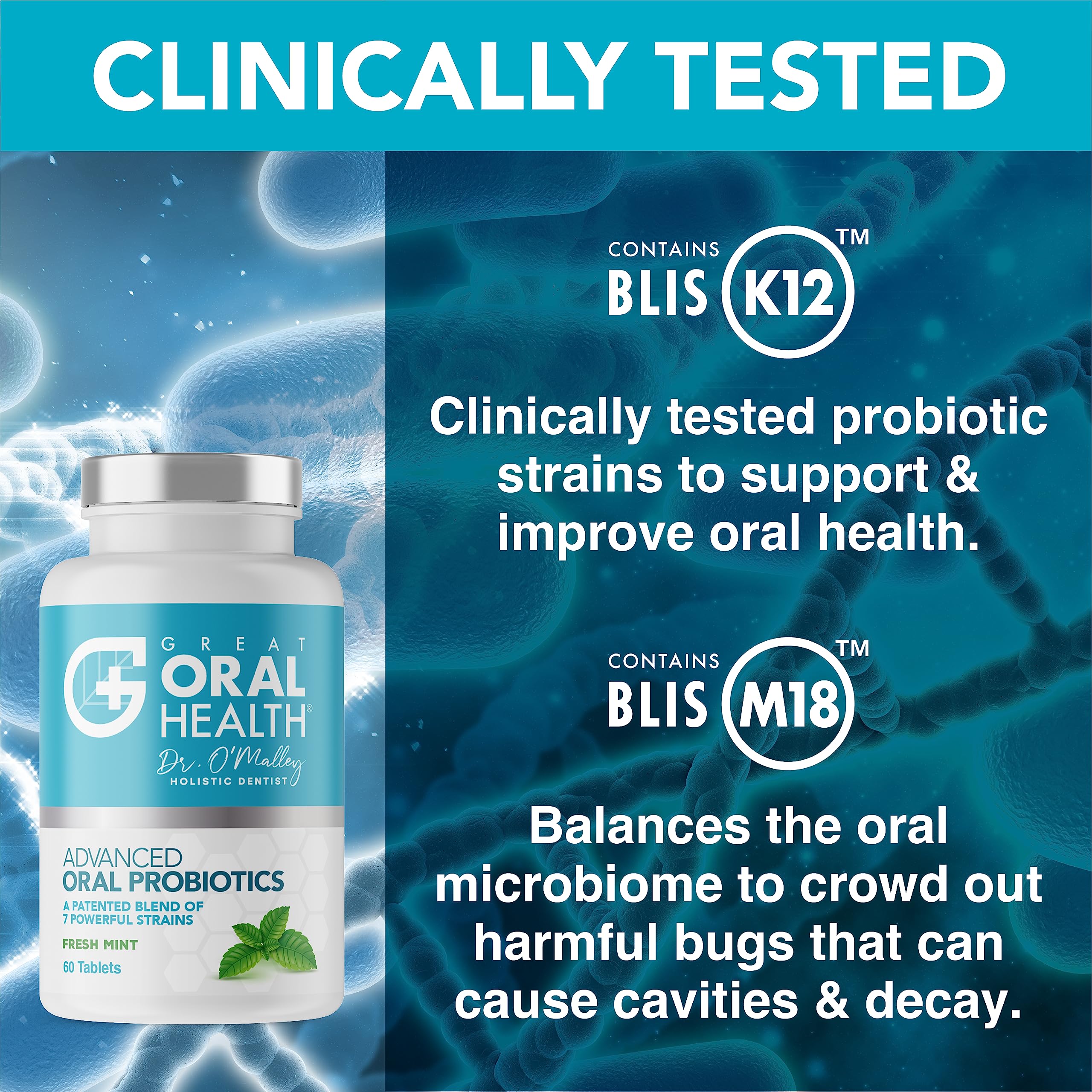 Oral Probiotics for Mouth Bad Breath Treatment for Adults: Dentist Formulated Advanced Great Oral Health uk supplements