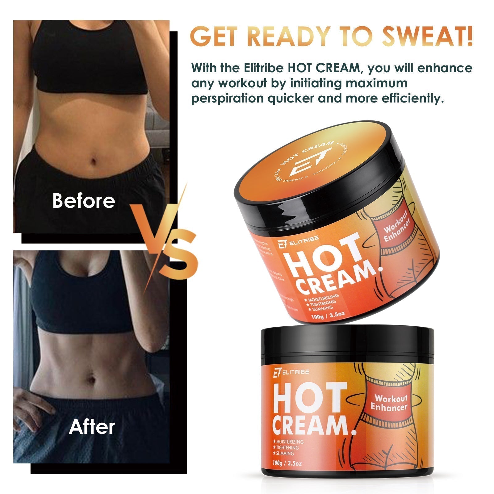Elitribe Hot Cream Sweat Workout Enhancer Gel - Fat Burning, Cellulite & Firming Body Elitribe uk supplements