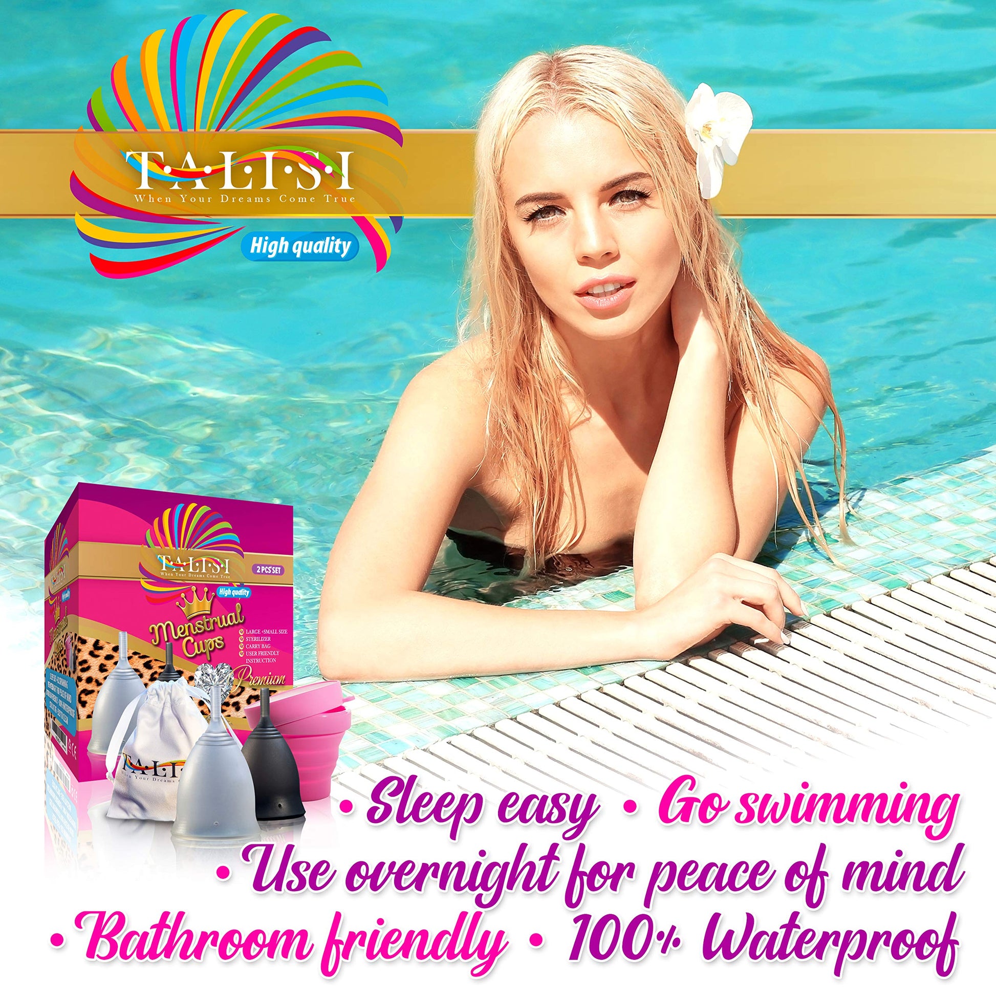 Talisi Soft Menstrual Cups Set of 2 - Reusable Period Cup for Women with Collapsible Case Holder Sterilizer TALISI WHEN YOUR DREAMS COME TRUE uk supplements
