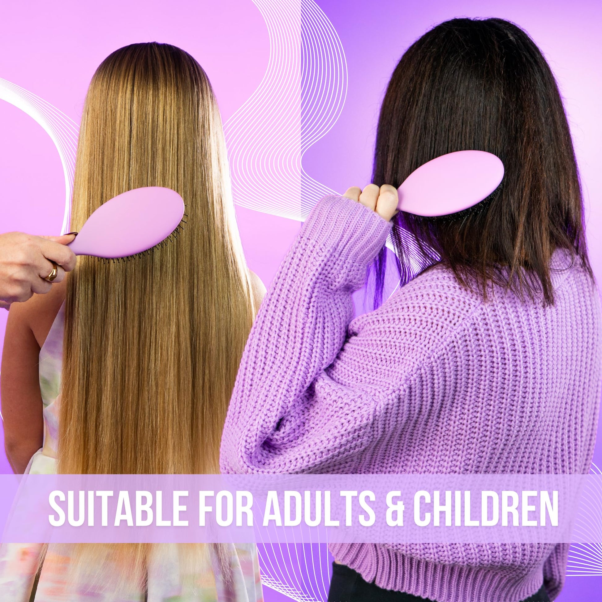 SimplyHair Ultimate Hair Extension Brush & Detangler Anti-Static, Dual Bristle Design, Soft Boar Bristle, Great for All Hair Types & Extensions - Pink & Purple Ombre Brush Ideal for Adults & Kids Simply Hair uk supplements