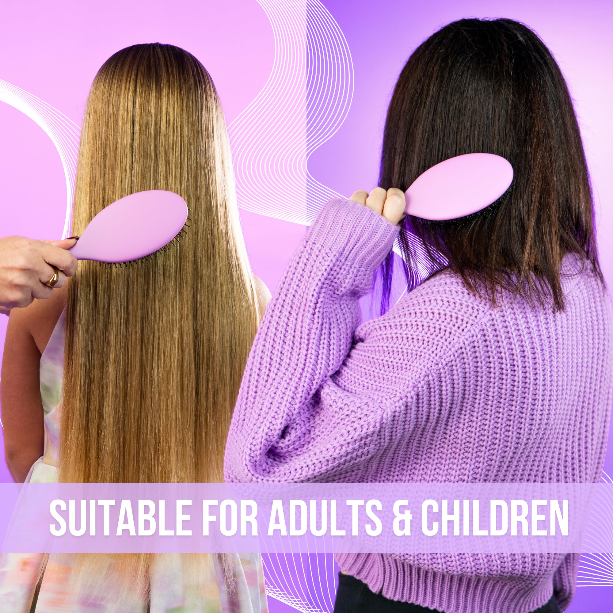 SimplyHair Ultimate Hair Extension Brush & Detangler Anti-Static, Dual Bristle Design, Soft Boar Bristle, Great for All Hair Types & Extensions - Pink & Purple Ombre Brush Ideal for Adults & Kids Simply Hair uk supplements