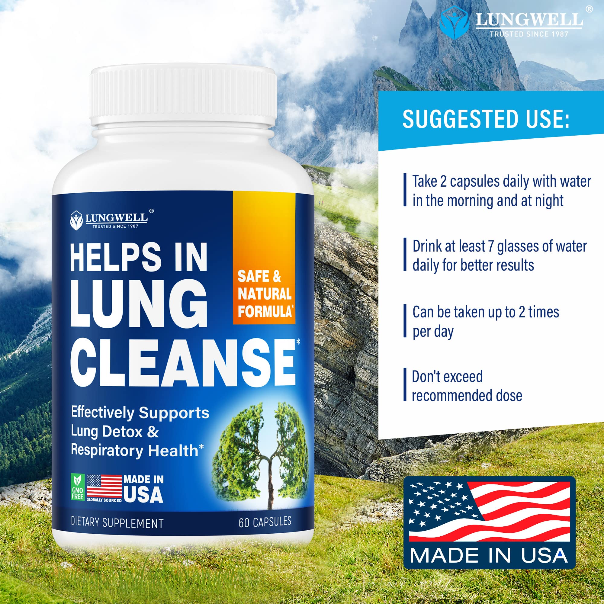 LUNGWELL Quit Smoking Aid - Made in USA - Helps to Clear Lungs & Stop LUNGWELL uk supplements