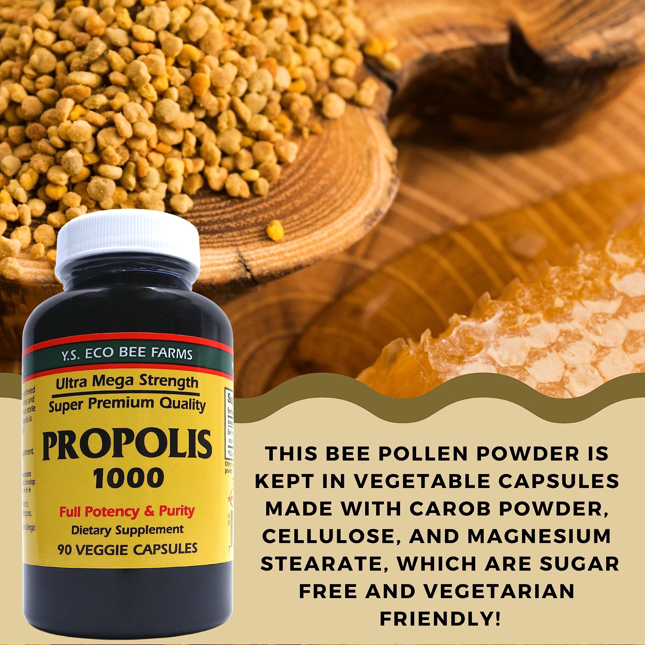 Y.S. Organic Bee Farms Propolis-Raw Unprocessed 1000mg - Your Gateway to Wellness - 90 Capsules with Bonus worldwidenutrition Multi Purpose Key Chain Worldwide Nutrition uk supplements