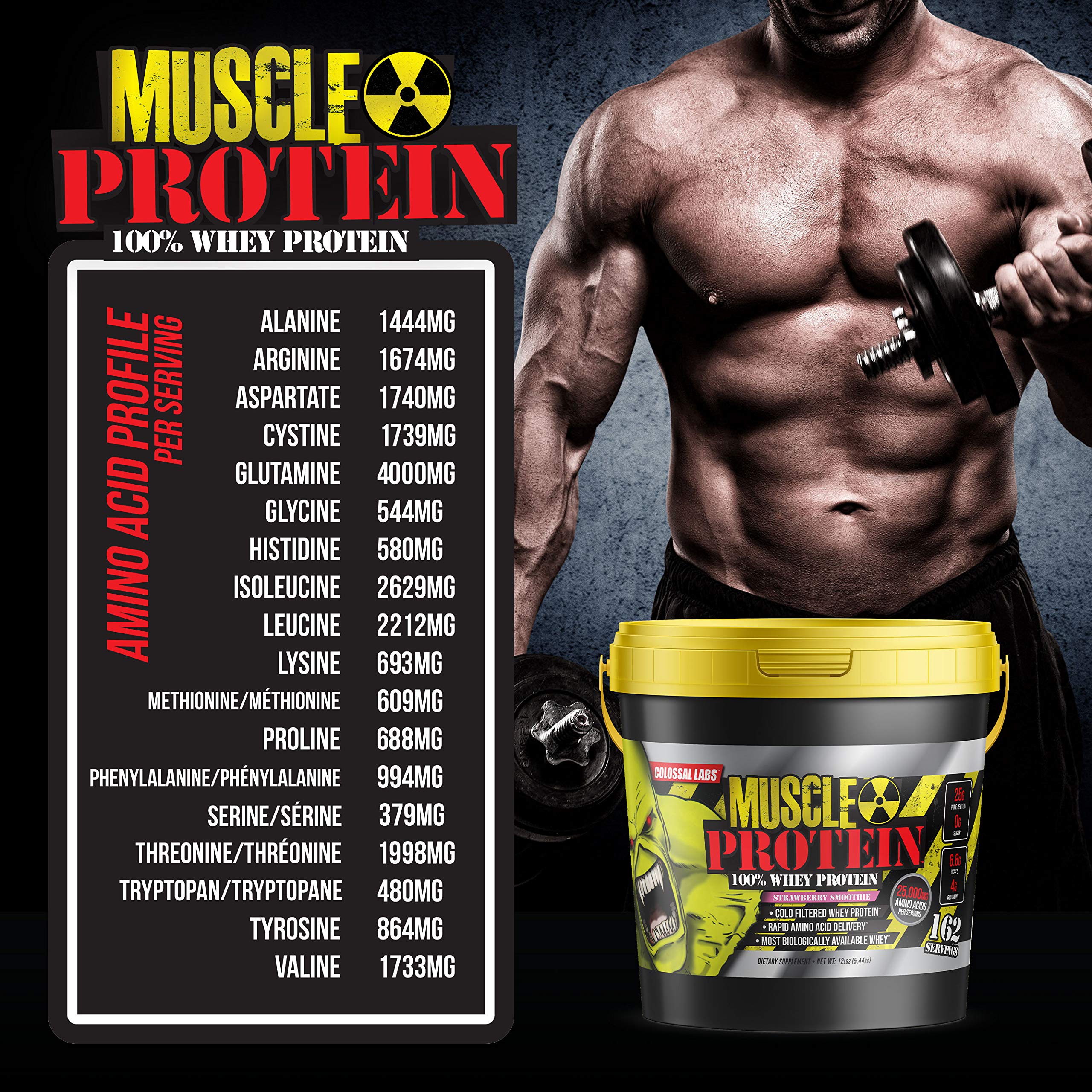 COLOSSAL LABS Whey Protein Powder [15 lbs/Pack of 1]–Strawberry Protein, Cold Filtered COLOSSAL LABS uk supplements