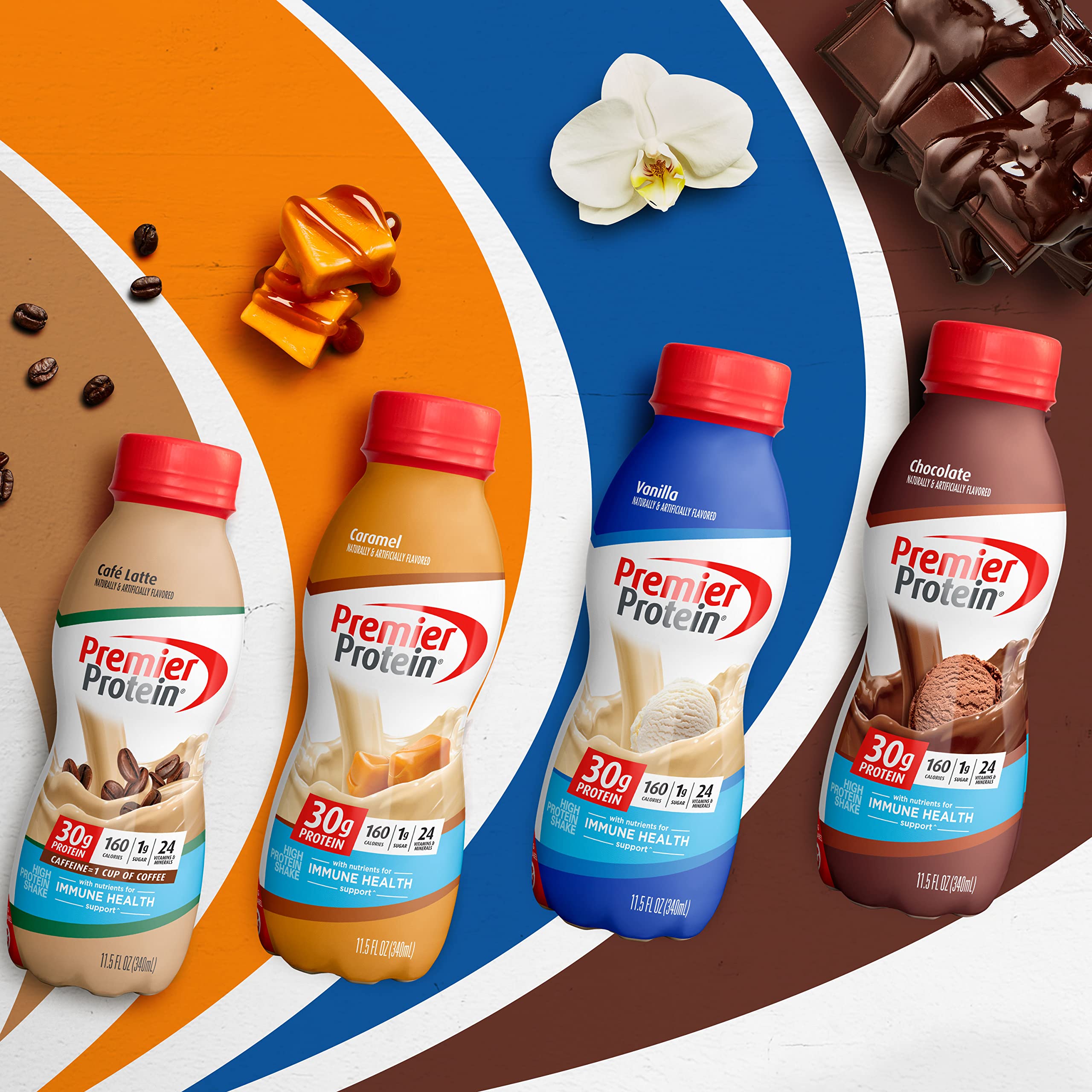 Premier Liquid Protein Shake, Caramel, 30g Protein, 1g Sugar, 24 Vitamins & Minerals Premier Protein uk supplements