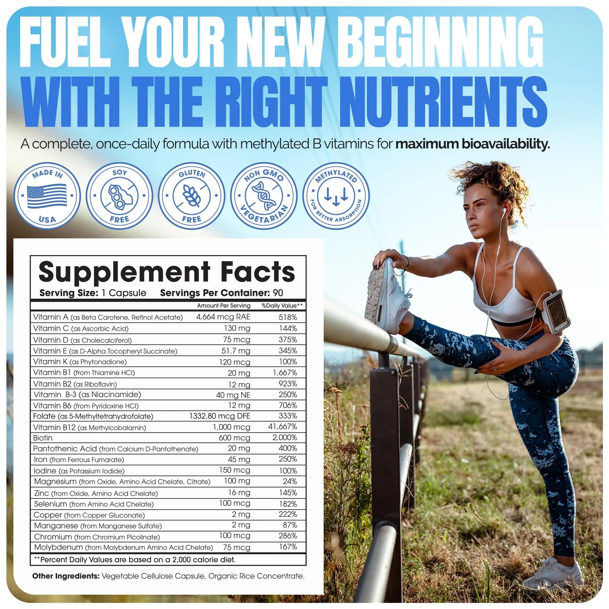 Shiny Leaf Methylated Bariatric Multivitamin with Iron 45mg – Once Daily Capsule, Made in USA, ASMBS Compliant Bariatric Vitamins Shiny Leaf uk supplements