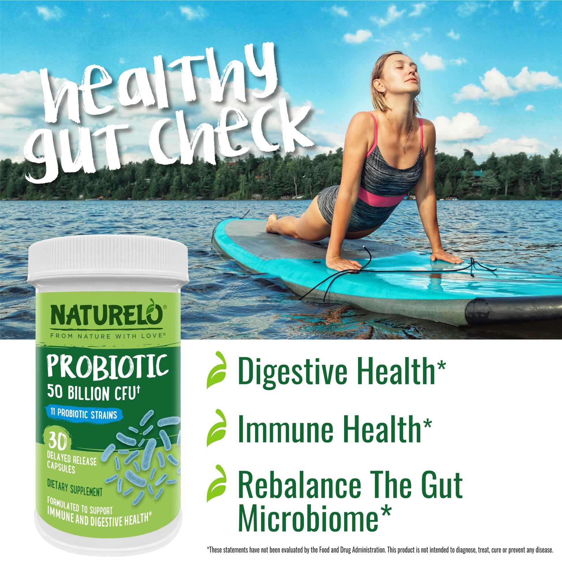 NATURELO Probiotic Supplement - 50 Billion CFU - 11 Strains - One Daily - Helps Support NATURELO uk supplements