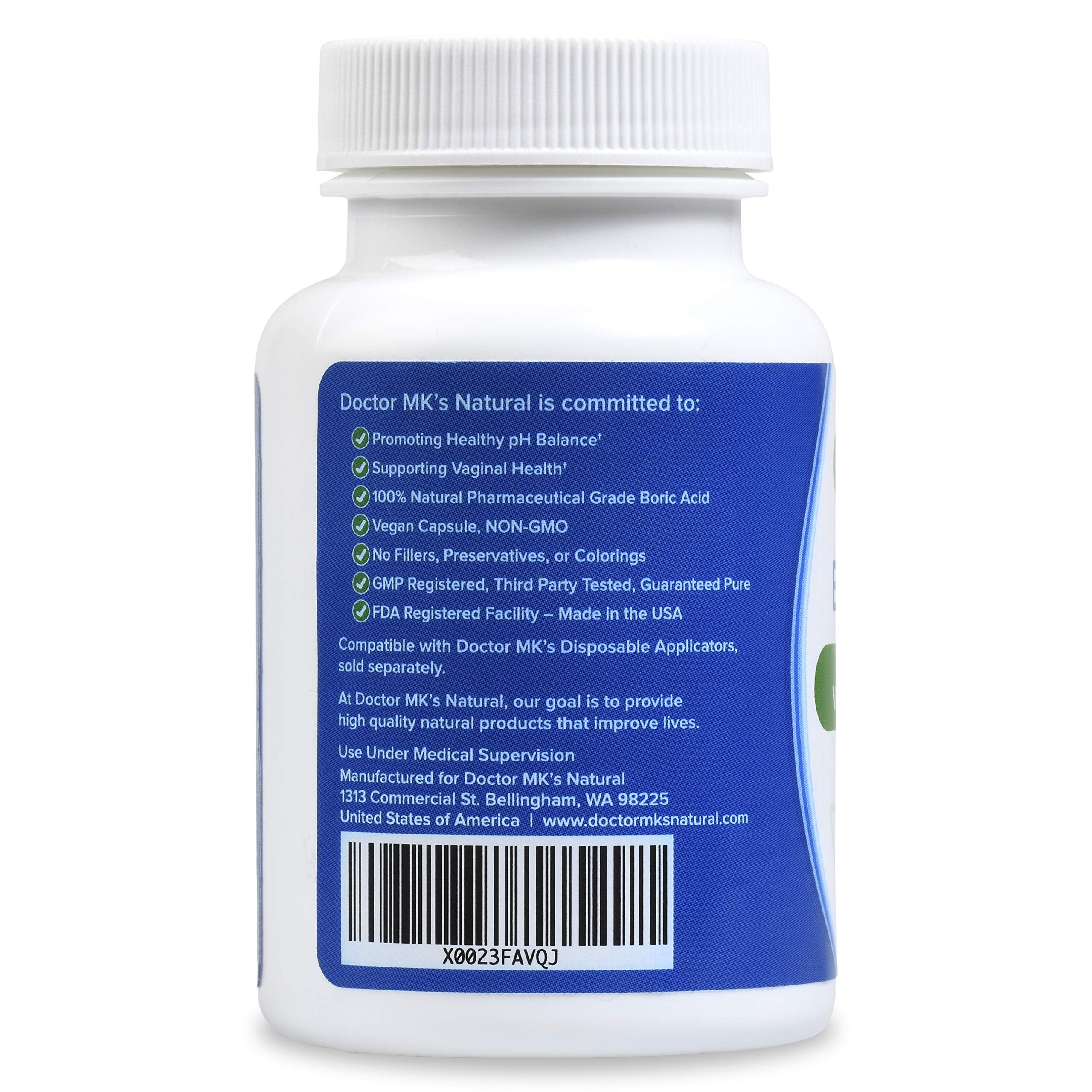 doctor MK's NATURAL Boric Acid Suppositories (600mg) for Healthy Feminine pH Support doctor MK's NATURAL uk supplements